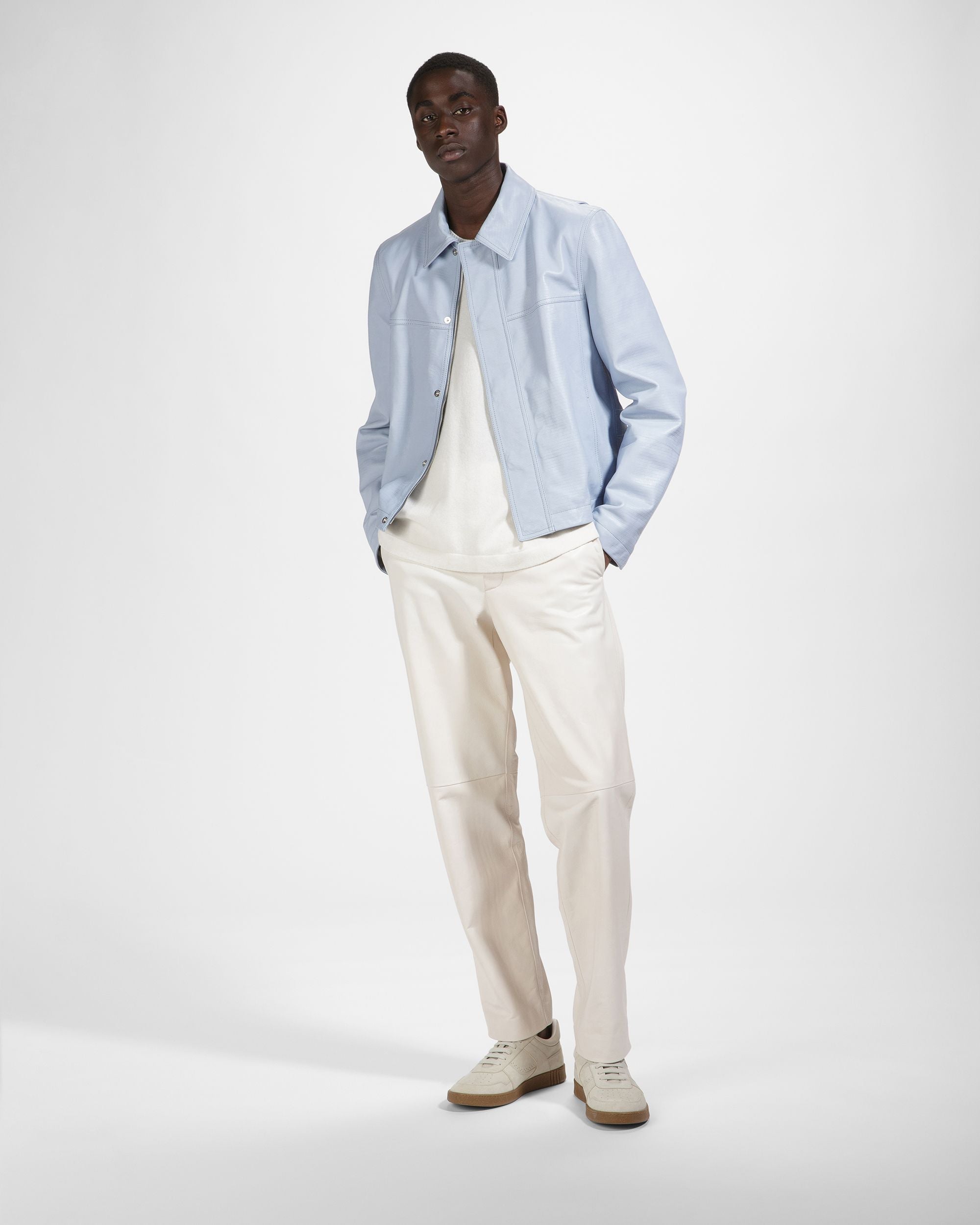 Weky Zapatillas De Piel En Blanco Empolvado - Hombre - Bally - 03