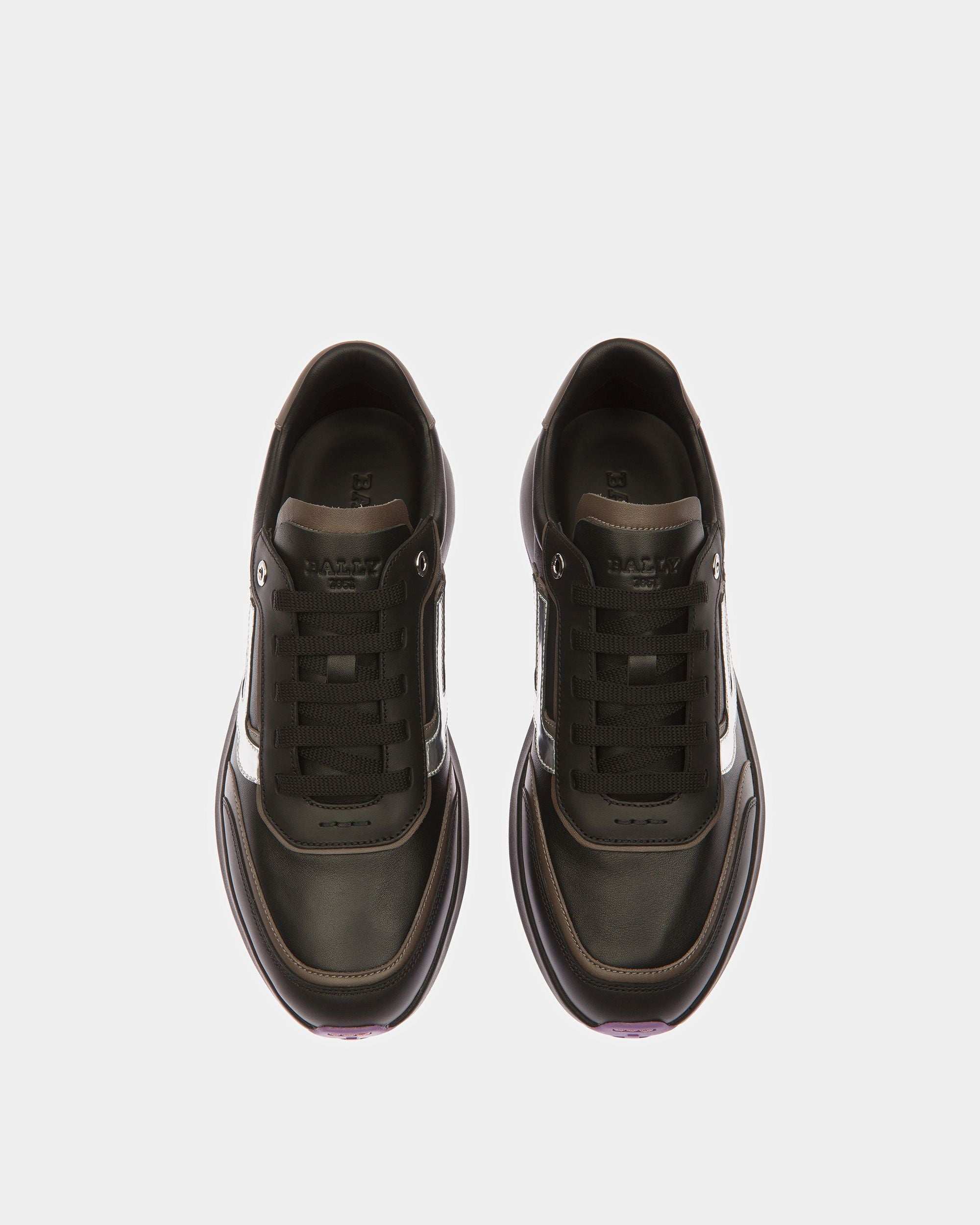 Demmy Zapatillas De Piel En Negro Y Mineral Oscuro - Hombre - Bally - 02