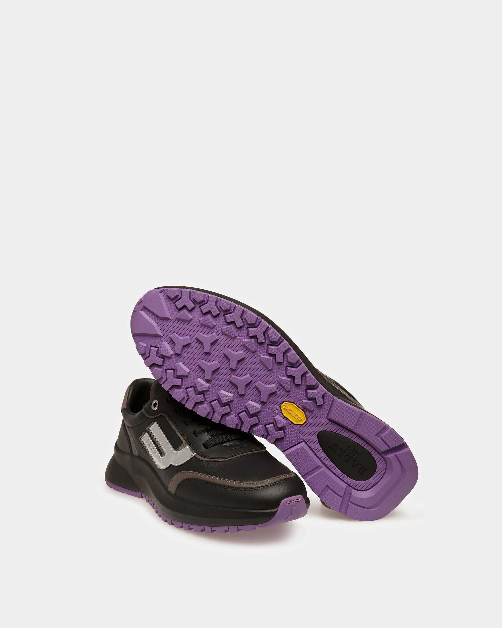 Demmy Zapatillas De Piel En Negro Y Mineral Oscuro - Hombre - Bally - 05