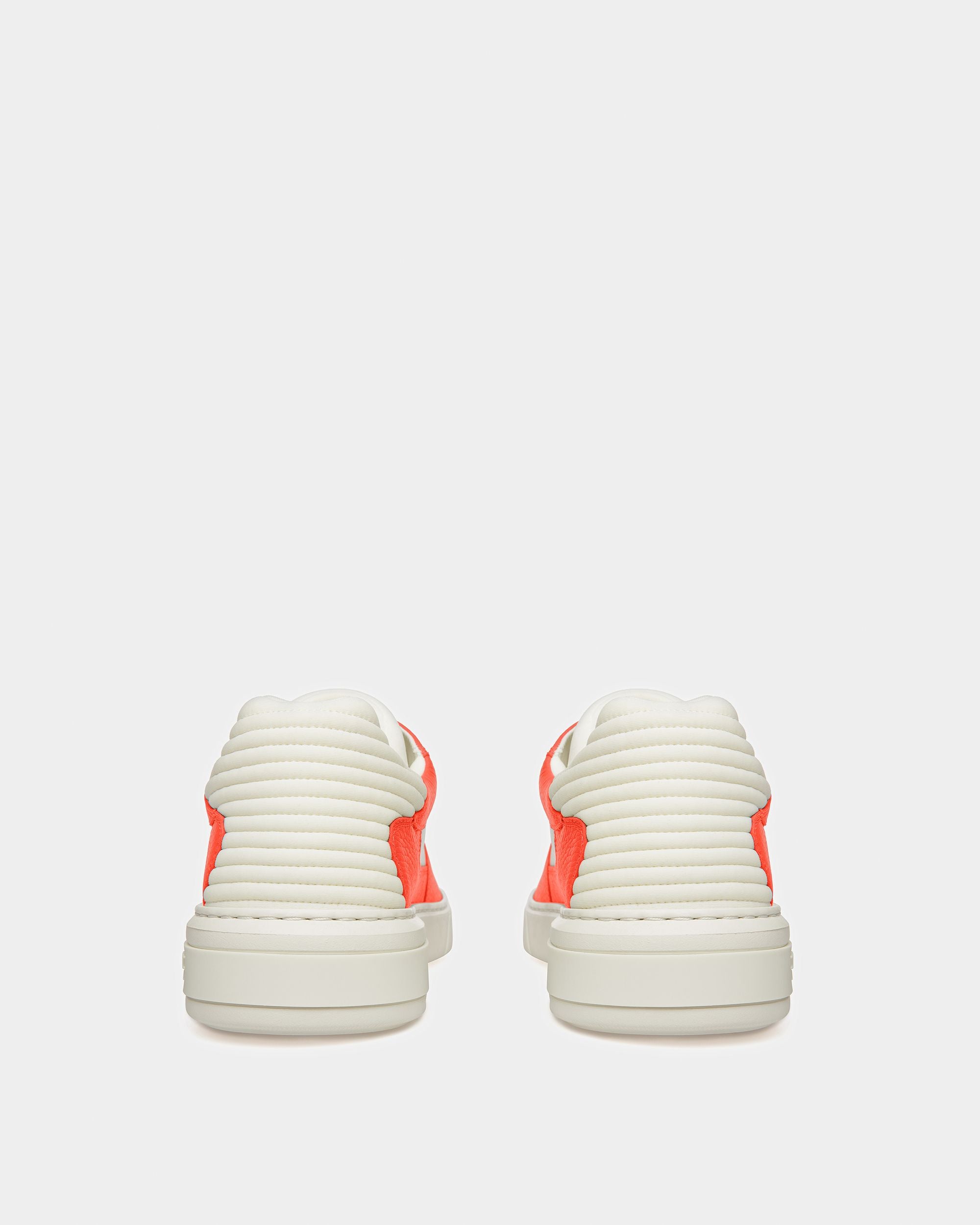 Mark Leather Sneakers In Orange And White - Men's - Bally - 04