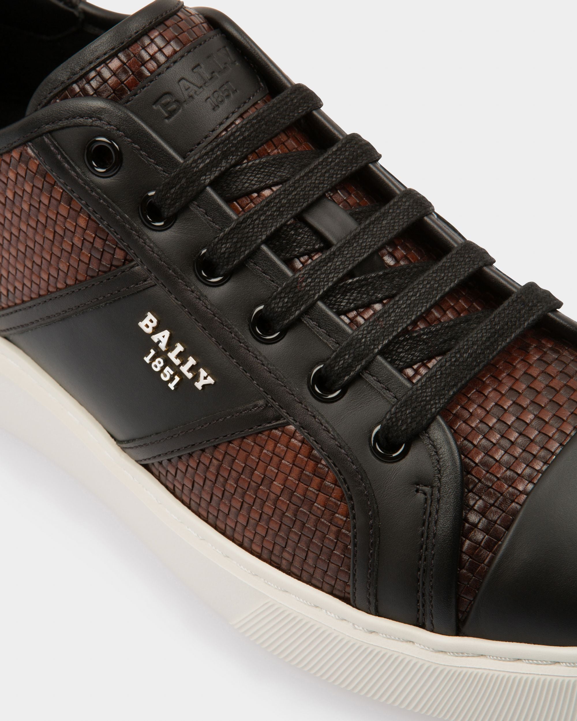 Myller Zapatillas Deportivas En Piel De Color Negro Y Marrón - Hombre - Bally - 05