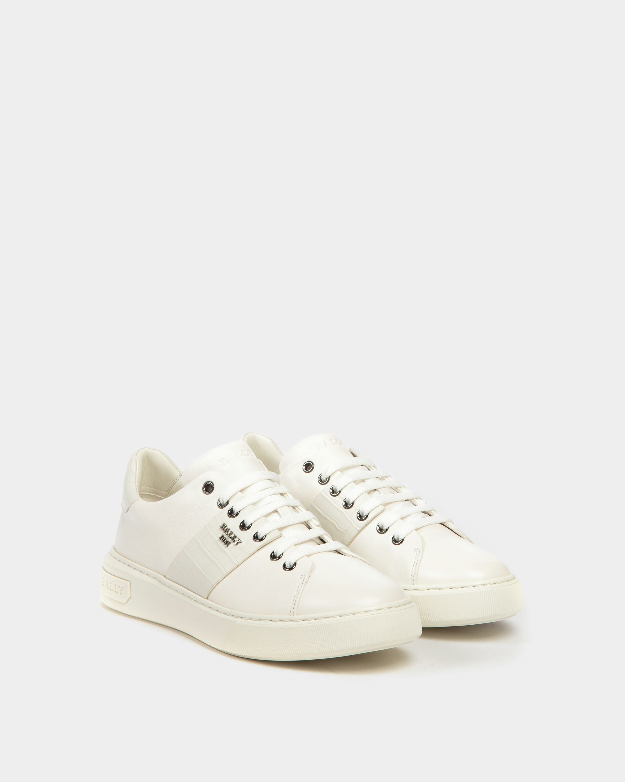 Mattye Zapatillas Deportivas En Piel De Color Blanco - Hombre - Bally - 03