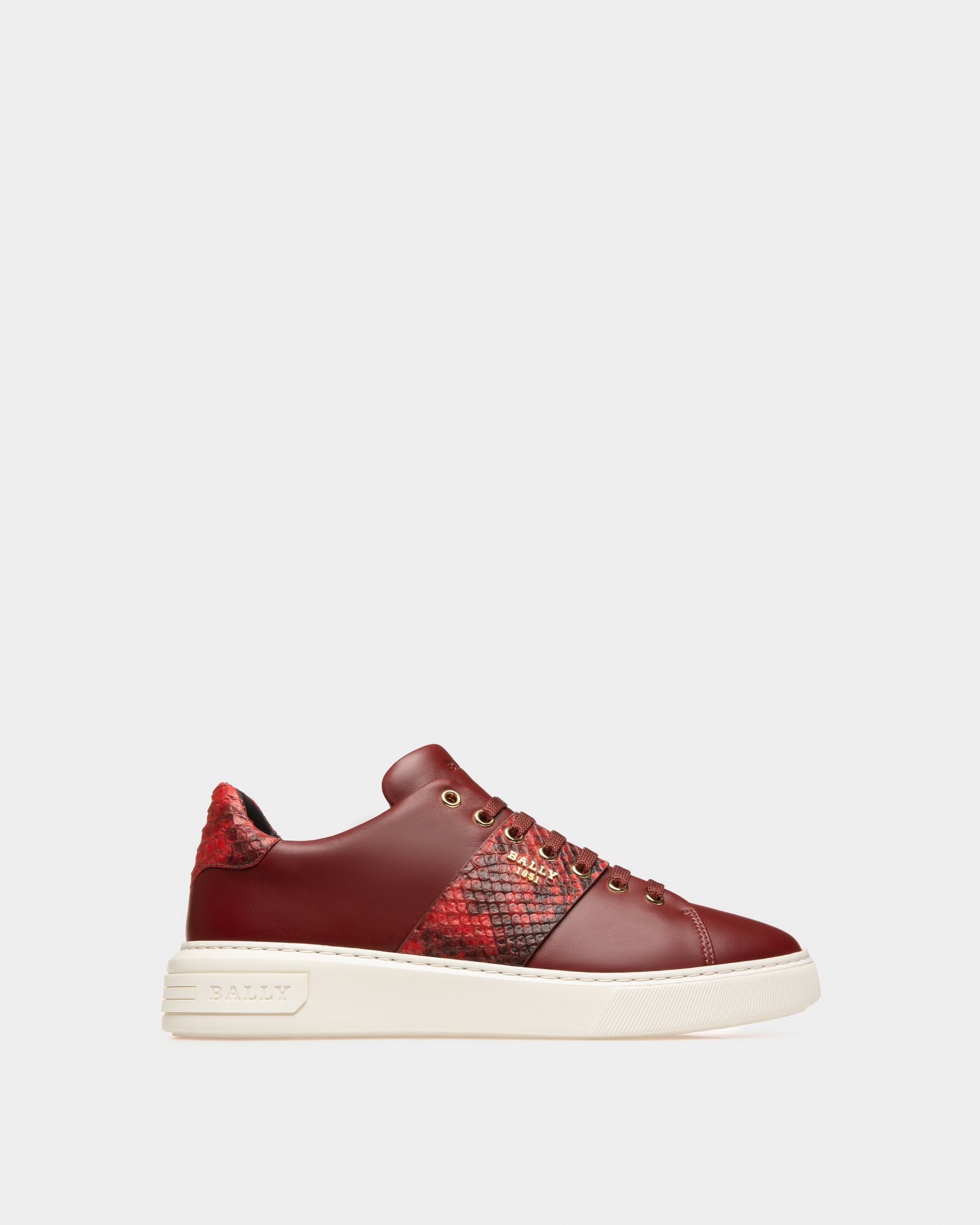 Mattye Zapatillas Deportivas En Cuero De Color Rojo Heritage - Hombre - Bally - 01