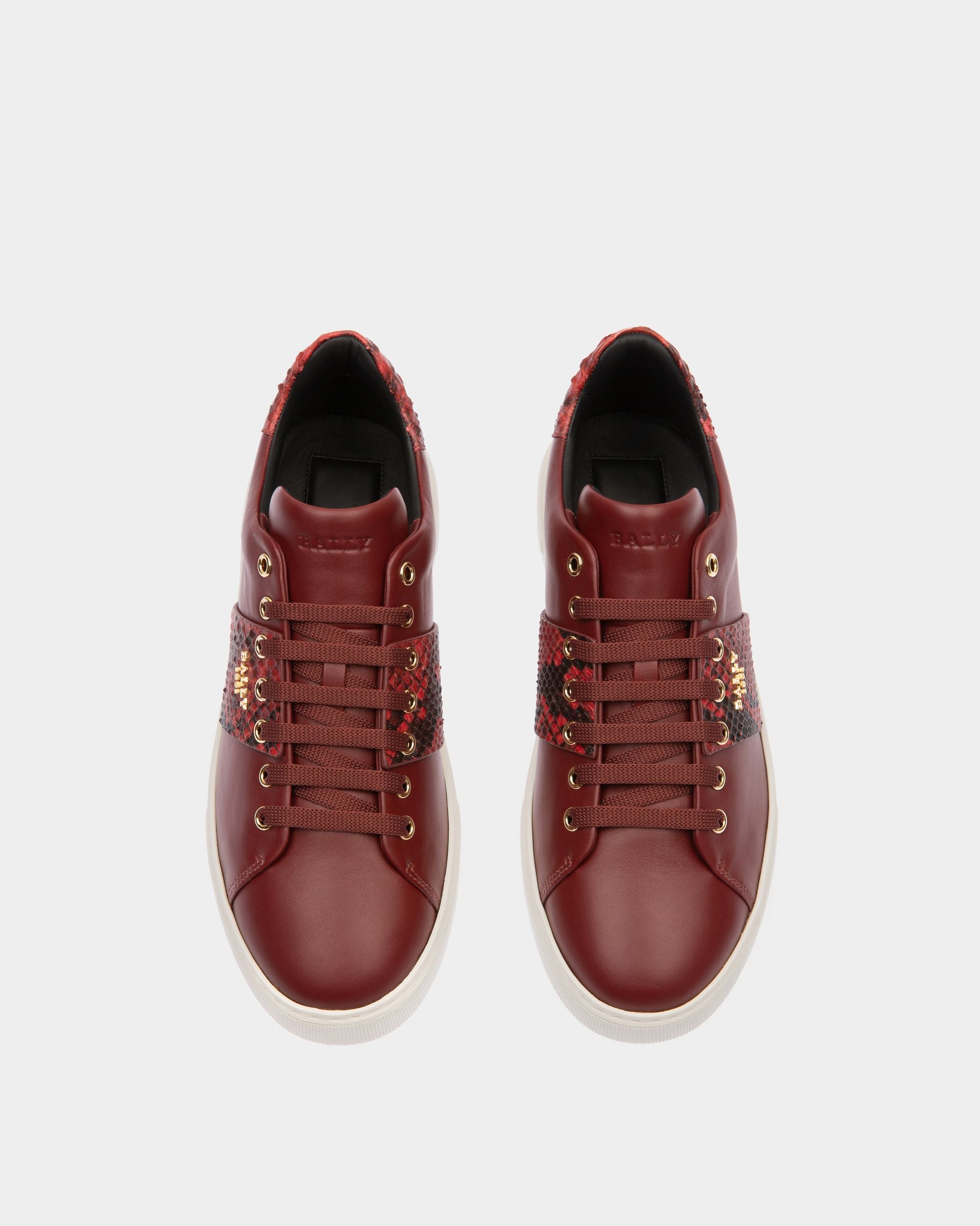 Mattye Zapatillas Deportivas En Cuero De Color Rojo Heritage - Hombre - Bally - 02