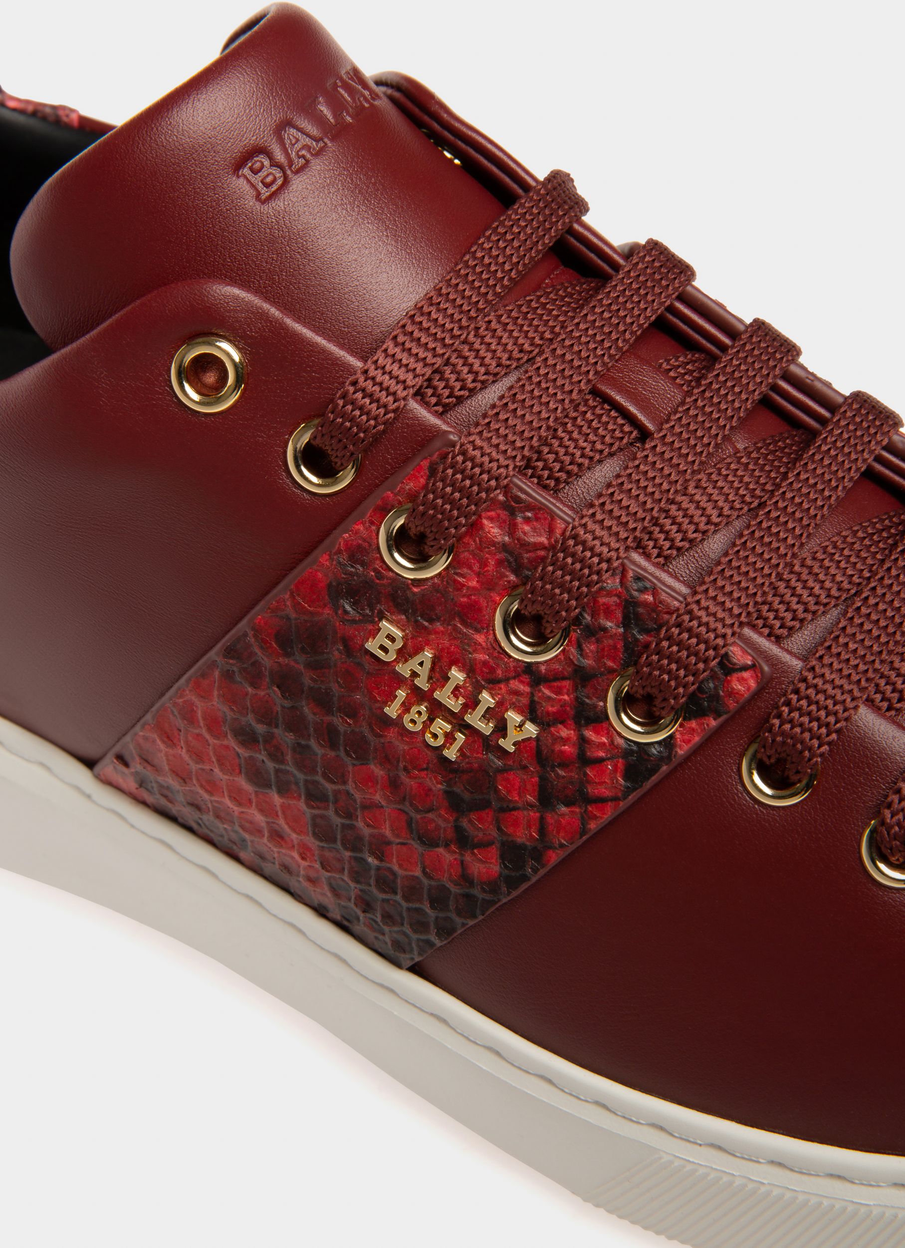 Mattye Zapatillas Deportivas En Cuero De Color Rojo Heritage - Hombre - Bally - 06