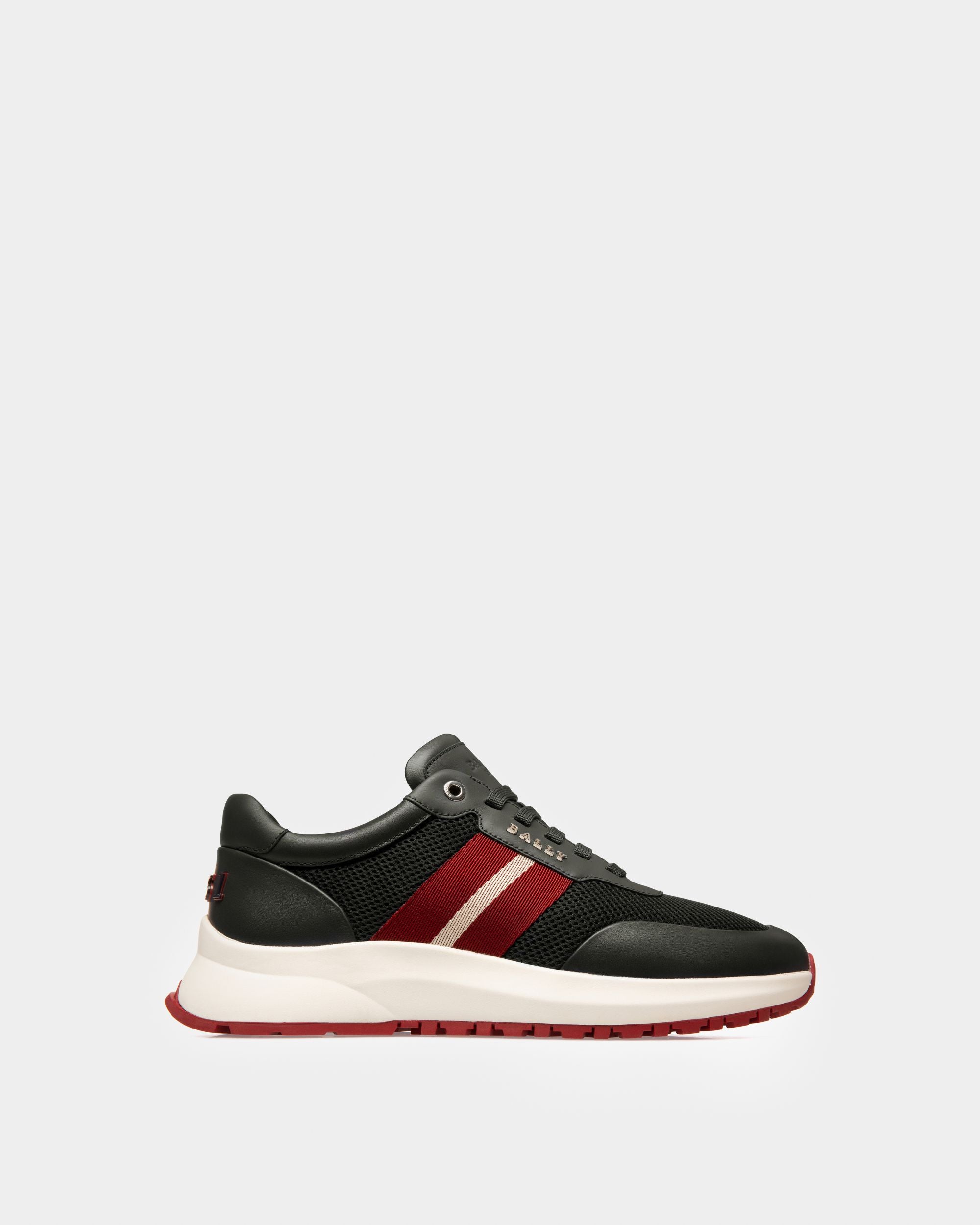 Daryn Mesh & Leather Sneakers In Black - Men's - Bally - 01