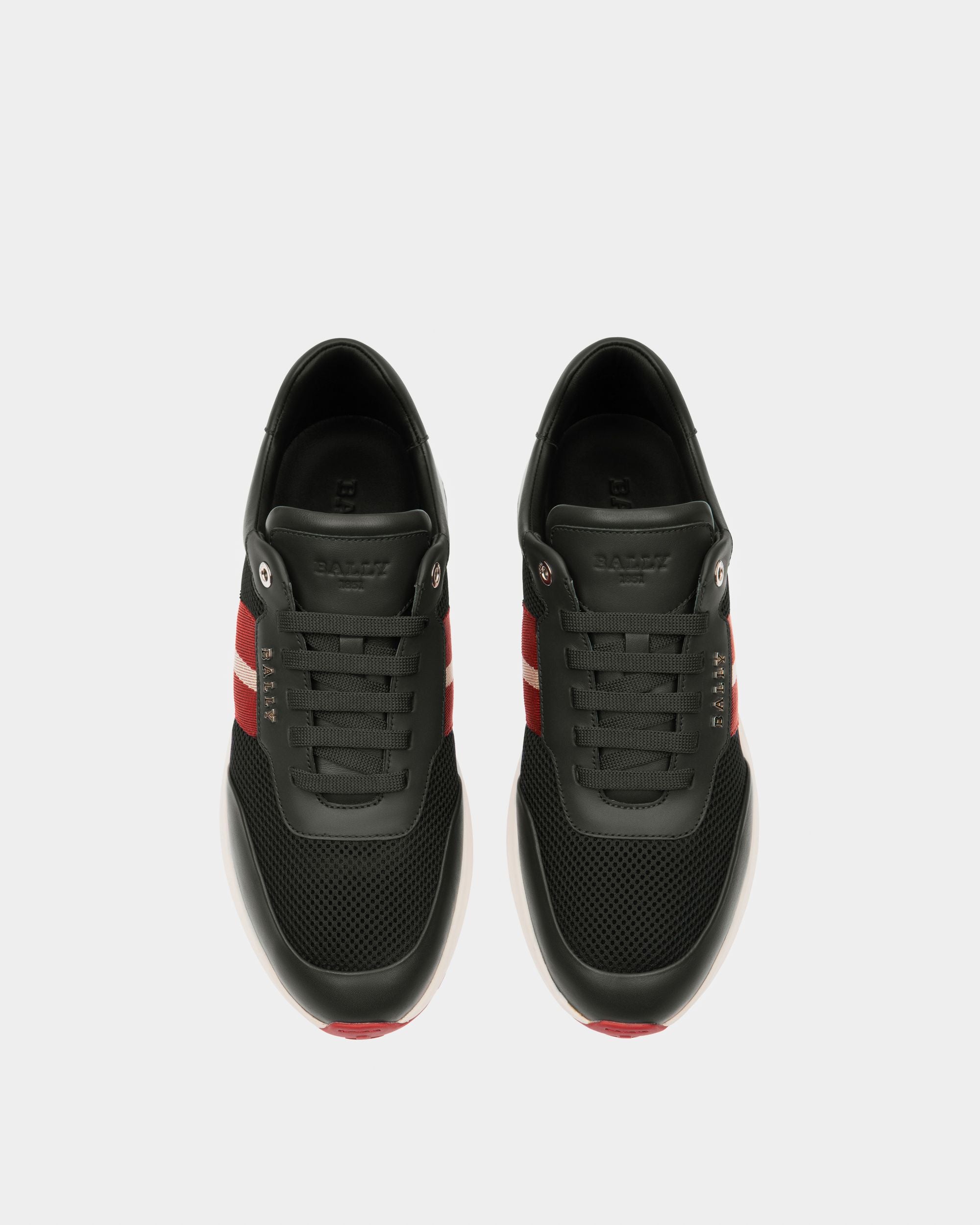 Daryn Mesh & Leather Sneakers In Black - Men's - Bally - 02