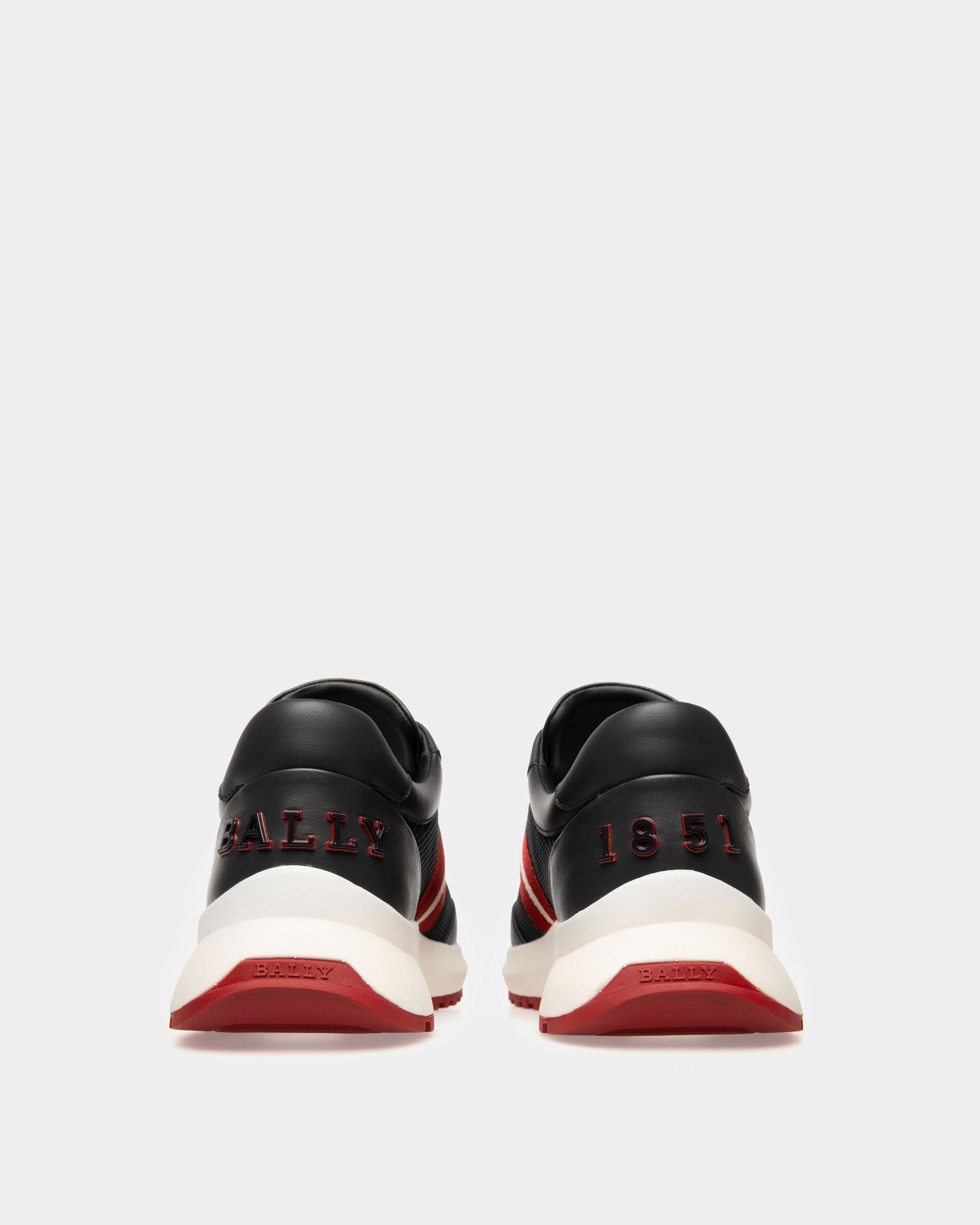 Daryn Mesh & Leather Sneakers In Black - Men's - Bally - 03