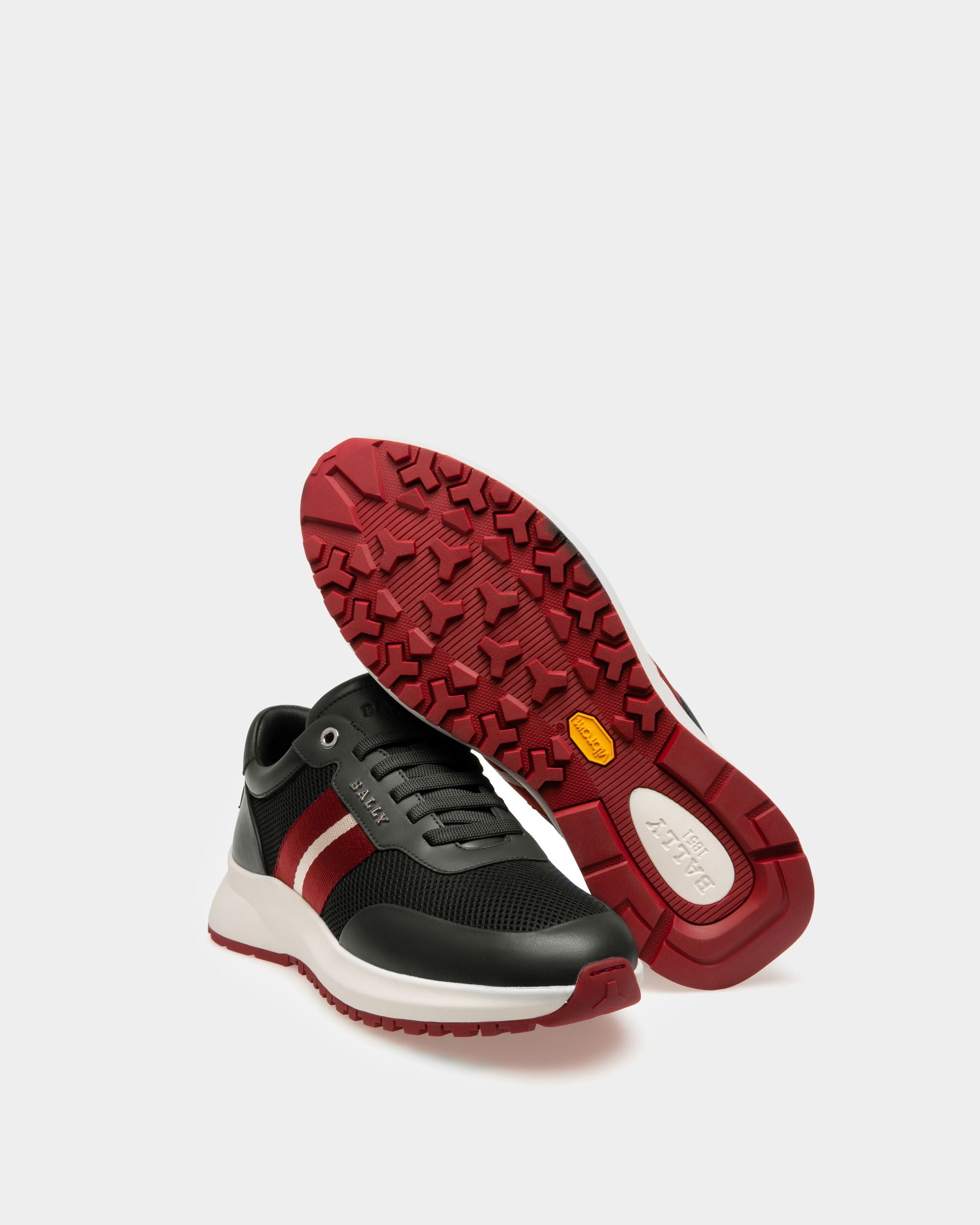 Daryn Mesh & Leather Sneakers In Black - Men's - Bally - 04