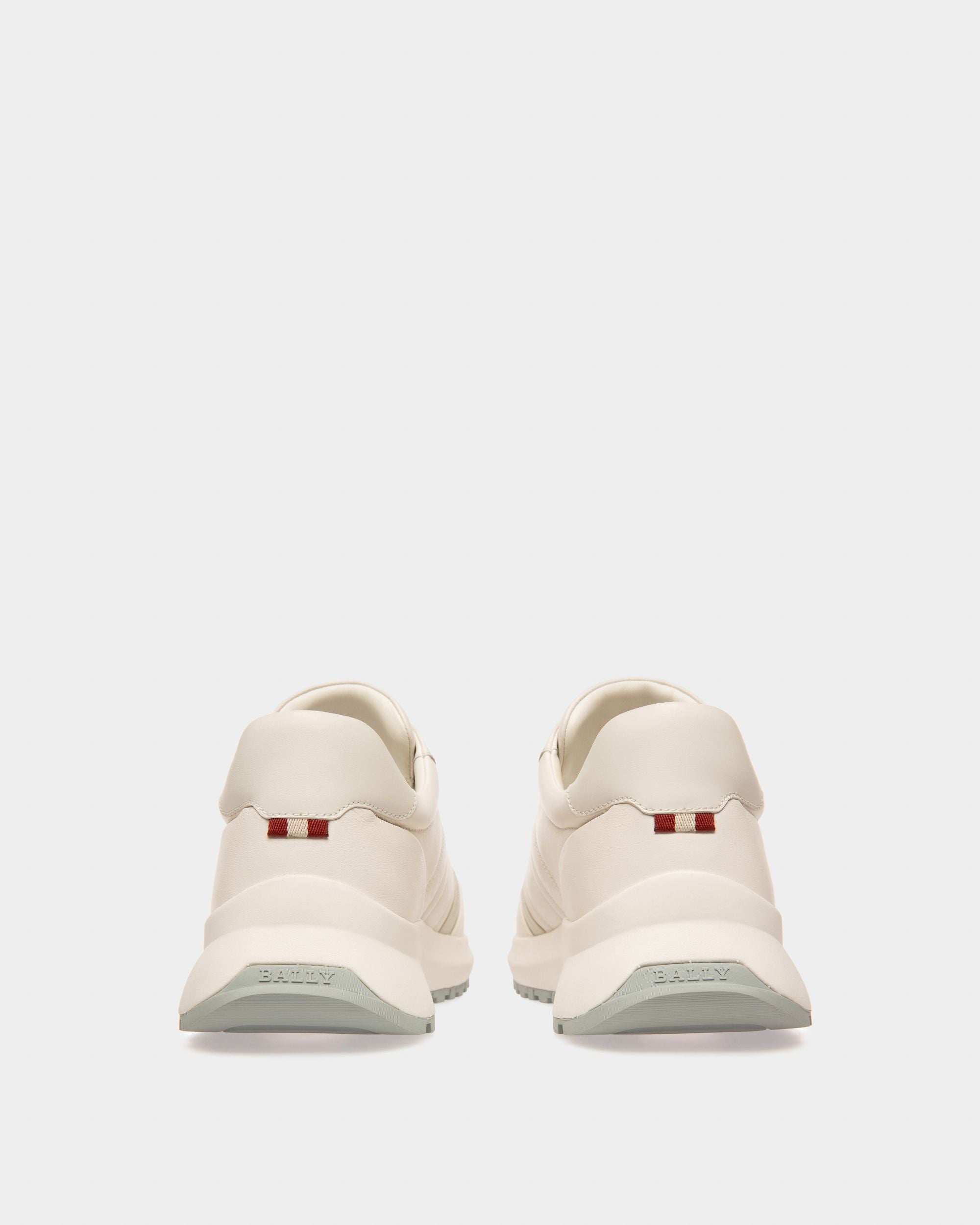 Dessye Leather And Fabric Sneakers In White And Bone - Men's - Bally - 03
