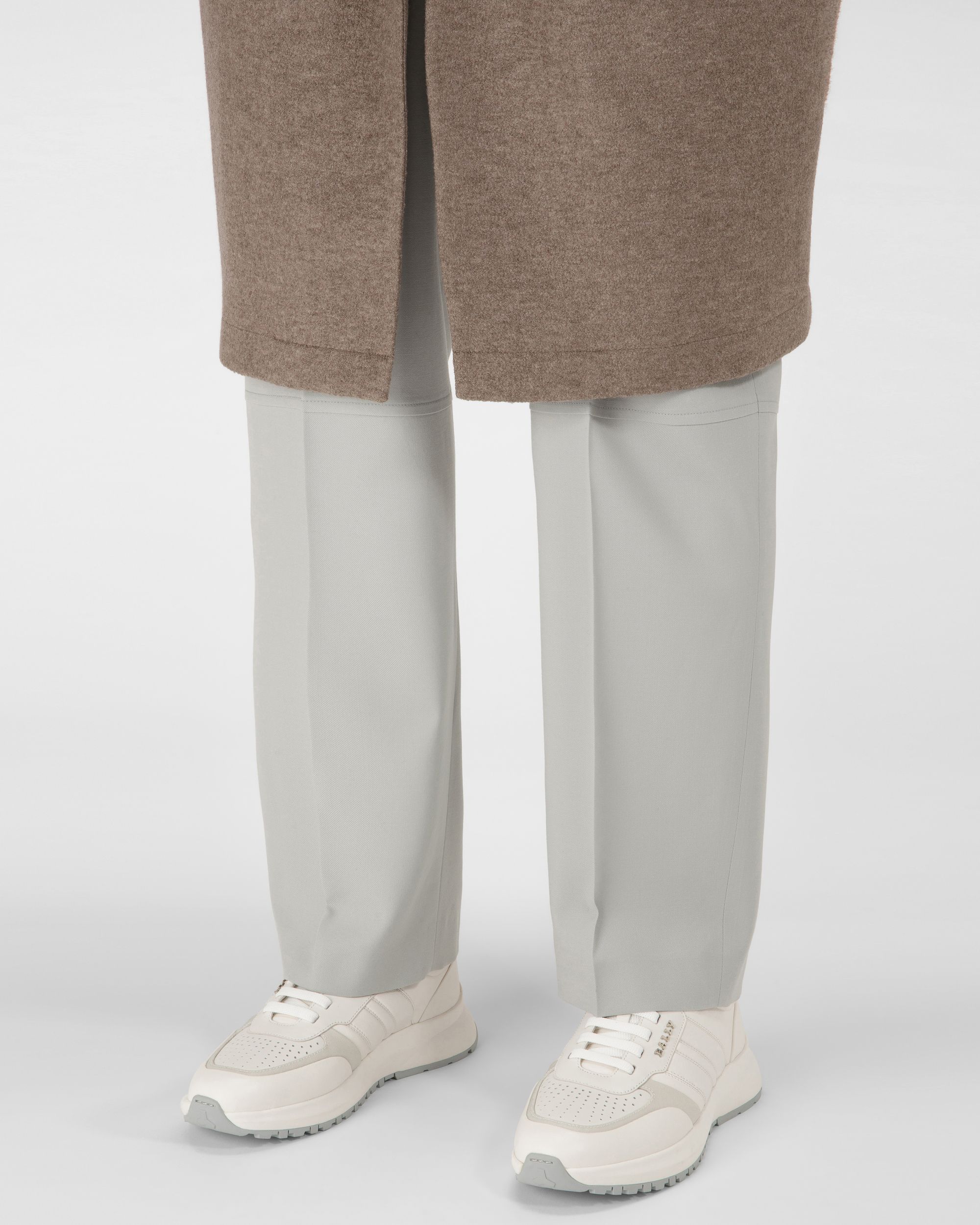 Dessye Leather And Fabric Sneakers In White And Bone - Men's - Bally - 06