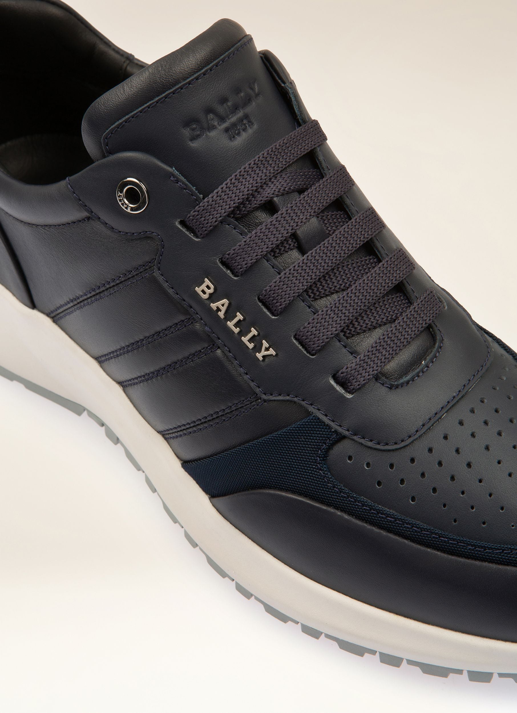 Dessye Fabric & Leather Sneakers In Navy - Men's - Bally - 02