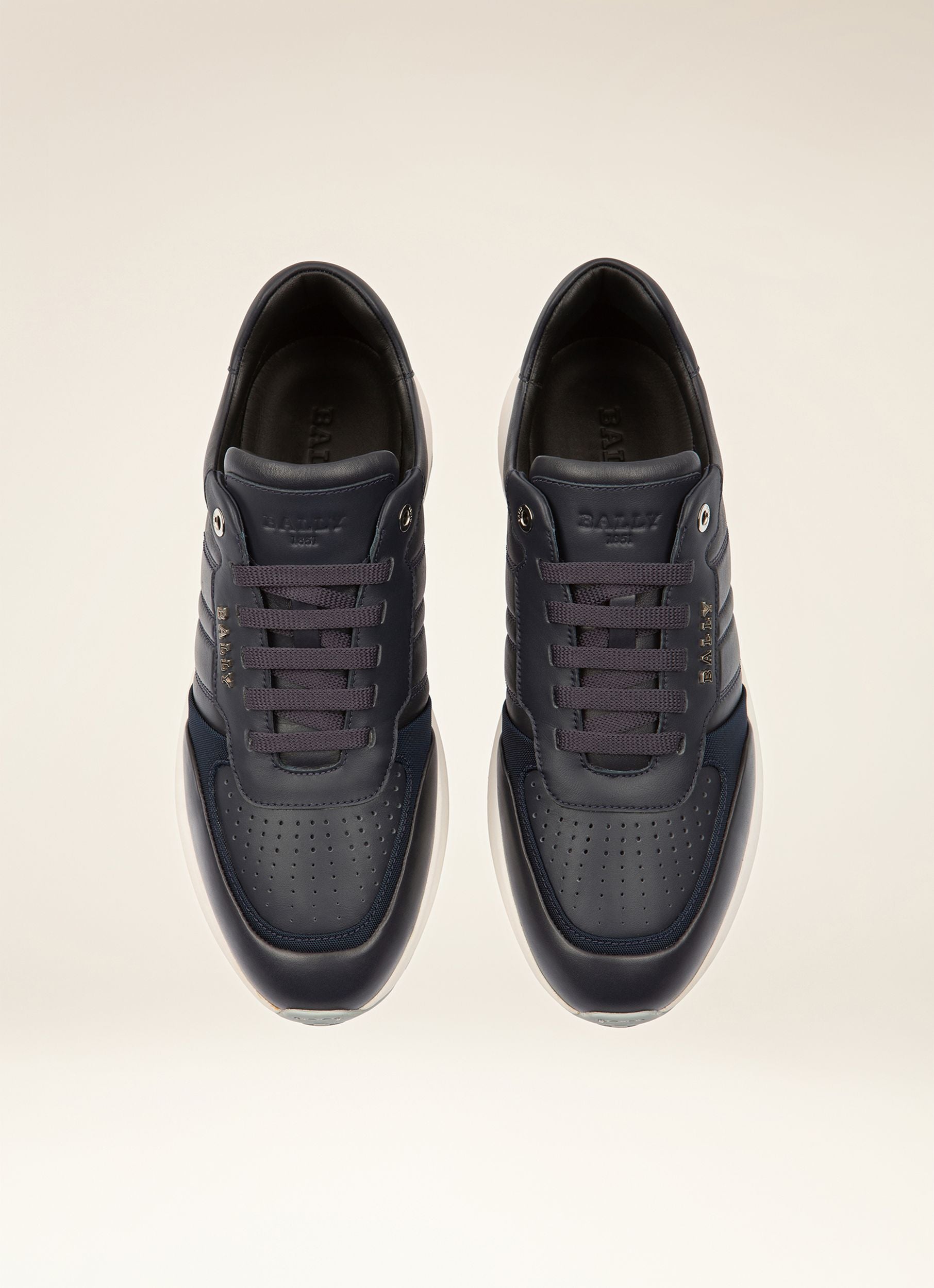 Dessye Fabric & Leather Sneakers In Navy - Men's - Bally - 04