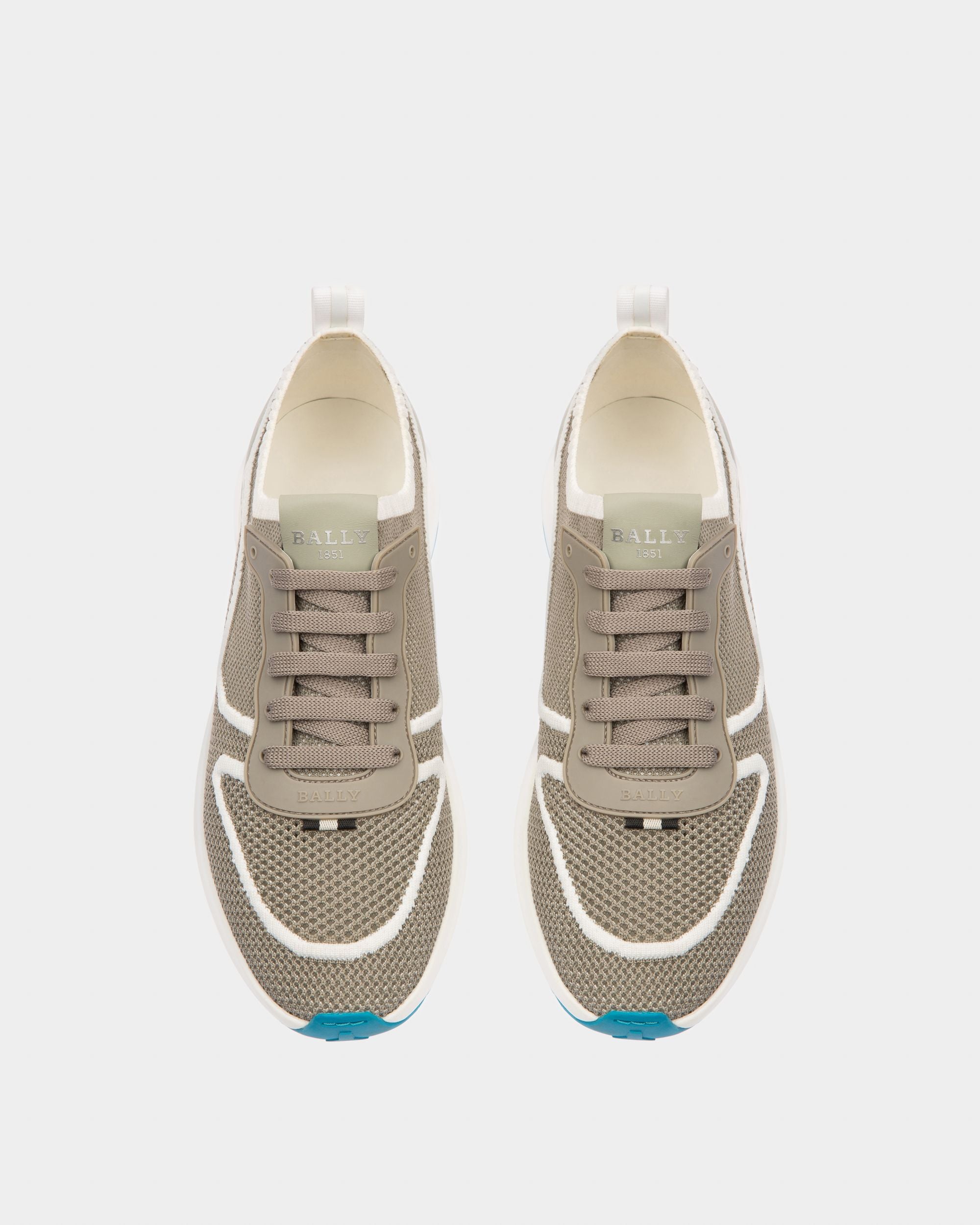 Davyn Zapatillas En Malla Y Piel De Color Gris Y Blanco - Hombre - Bally - 02