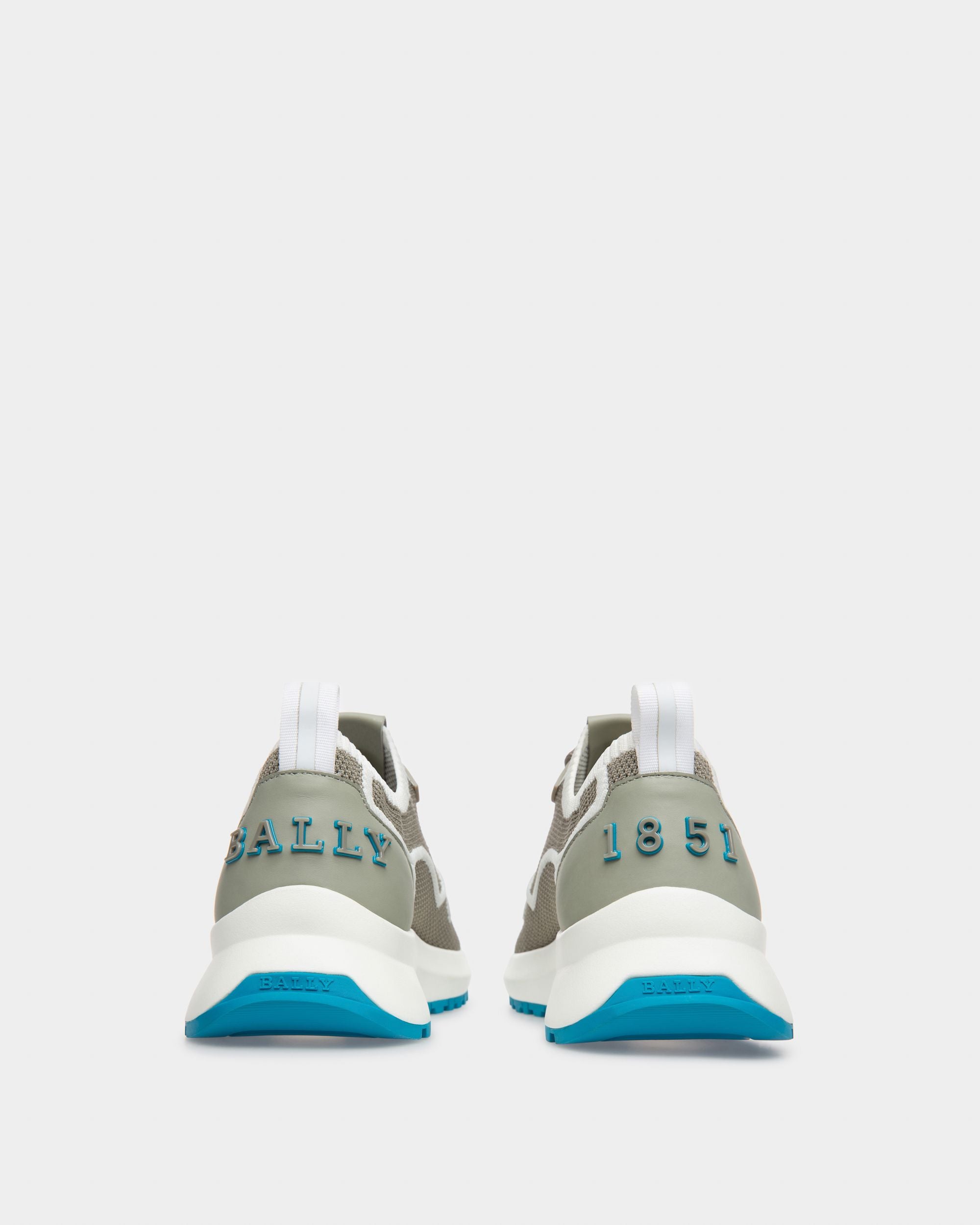 Davyn Zapatillas En Malla Y Piel De Color Gris Y Blanco - Hombre - Bally - 04
