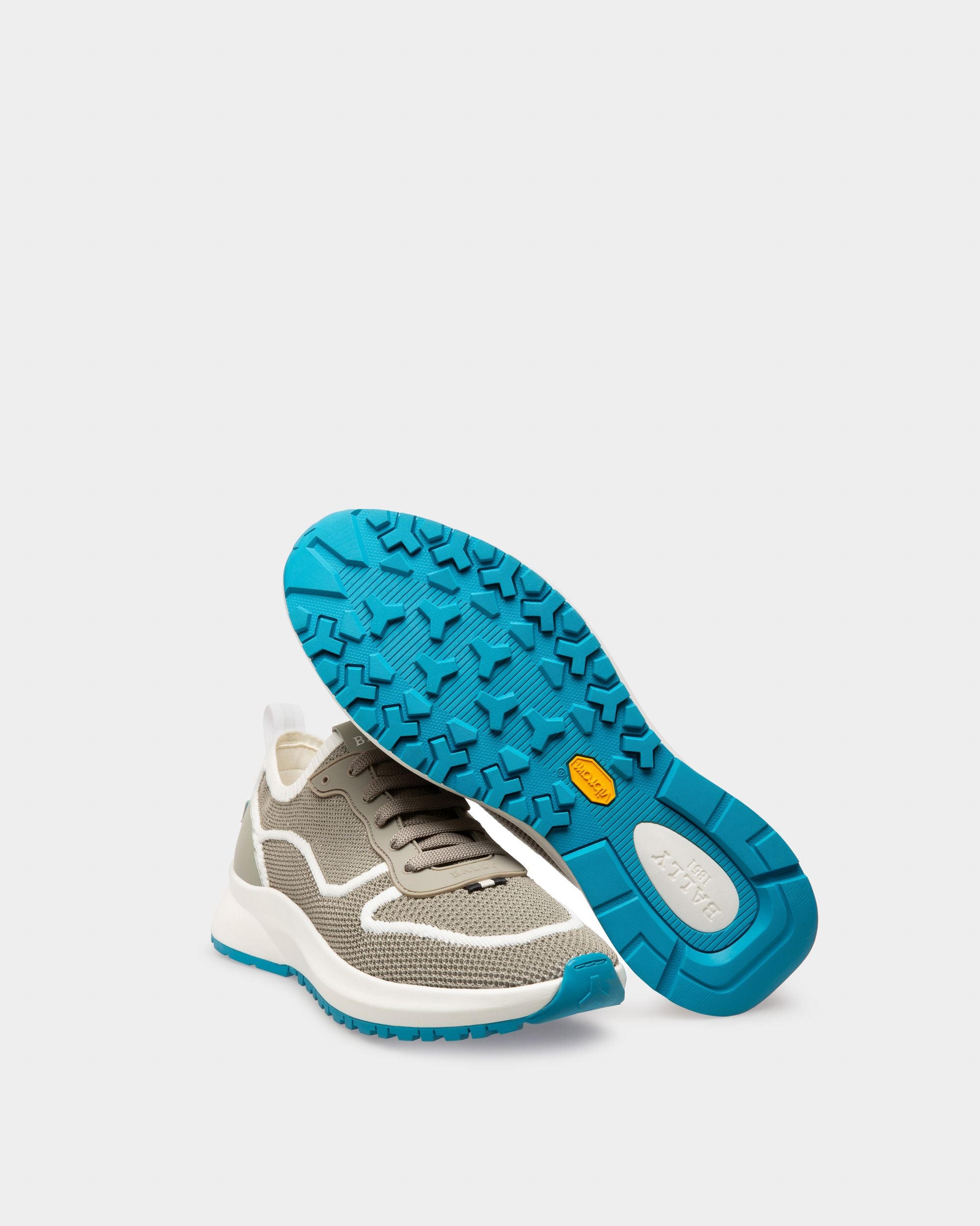Davyn Zapatillas En Malla Y Piel De Color Gris Y Blanco - Hombre - Bally - 05