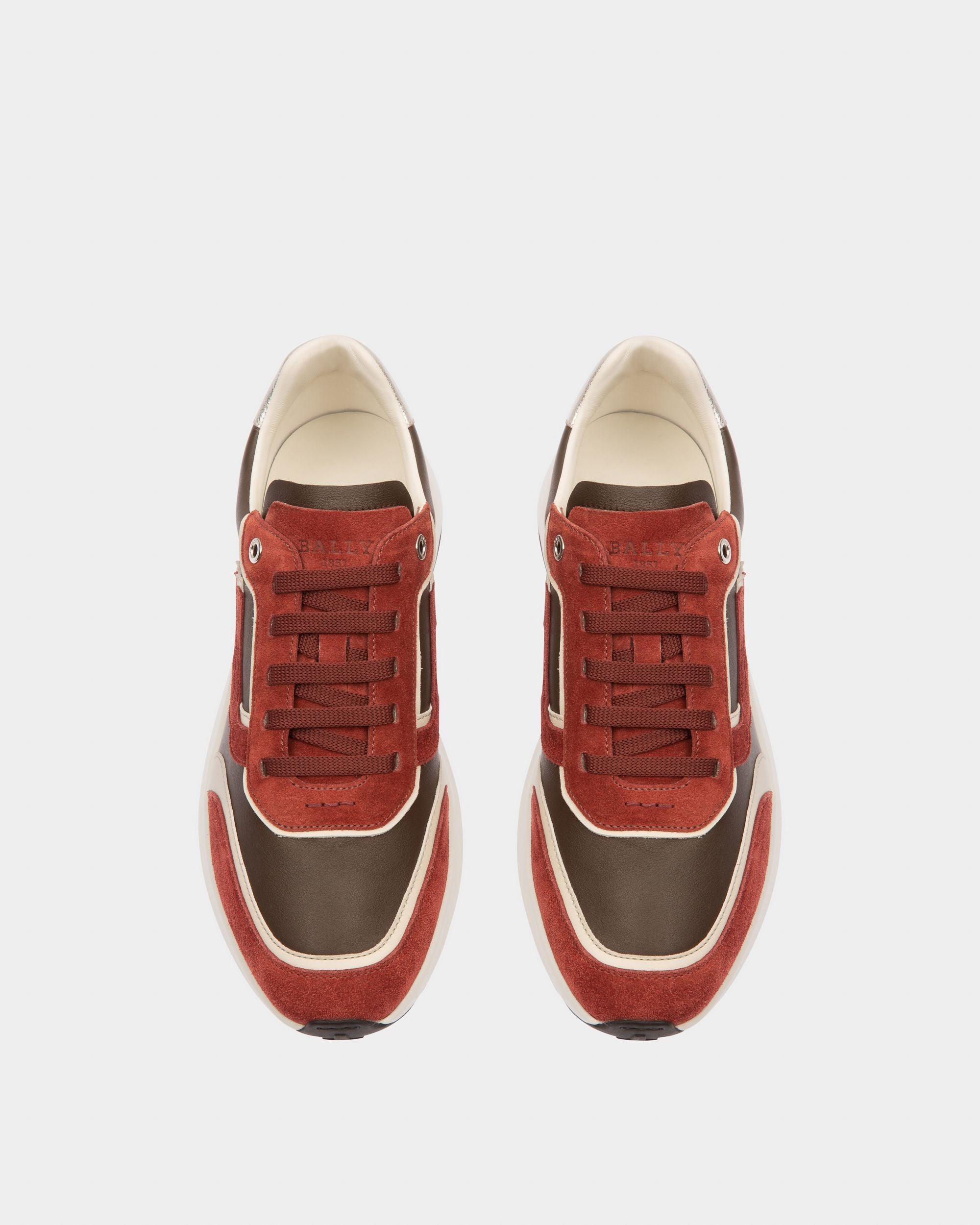 Demmy Zapatillas De Piel En Rojo Heritage Y Marrón - Hombre - Bally - 02