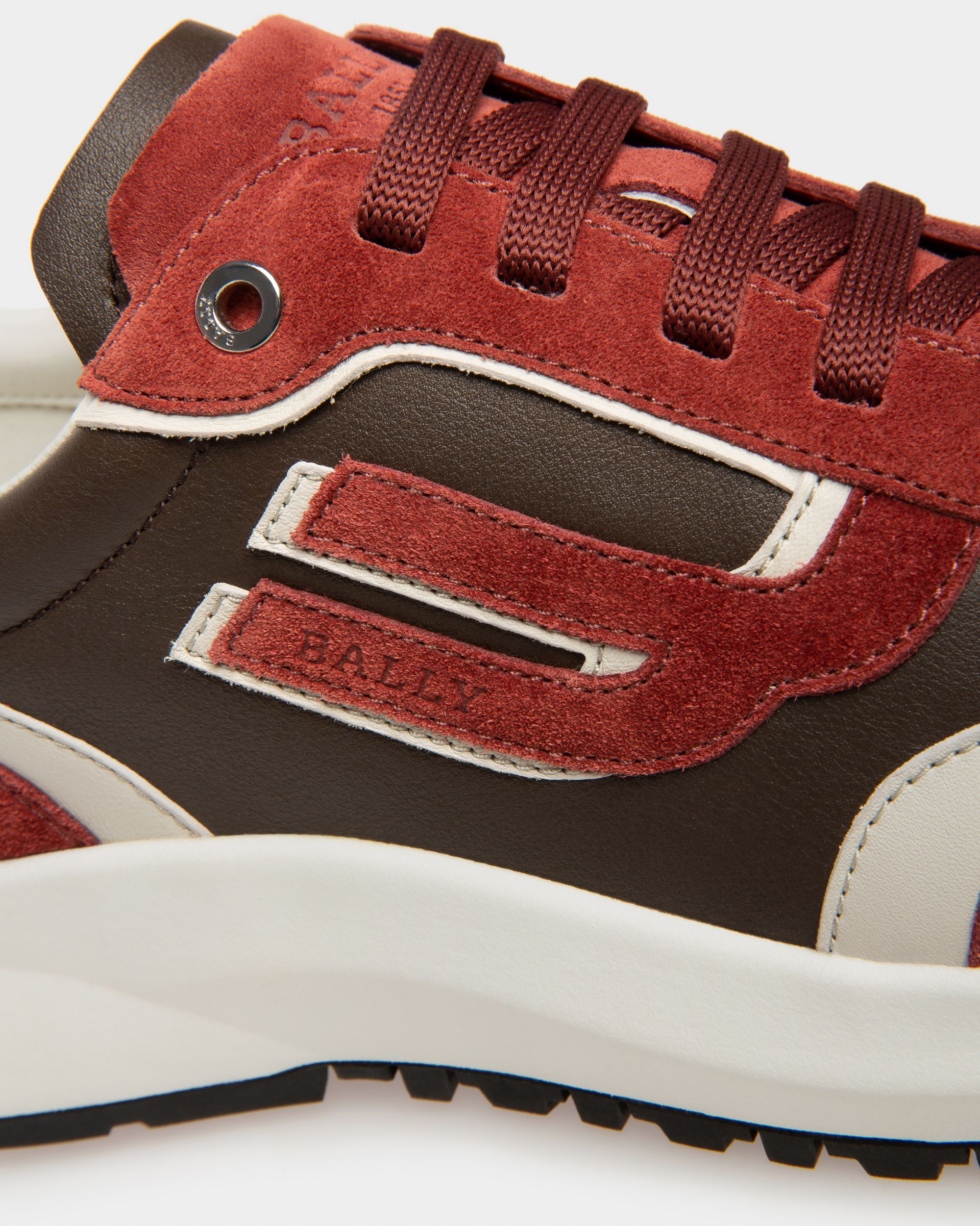 Demmy Zapatillas De Piel En Rojo Heritage Y Marrón - Hombre - Bally - 05