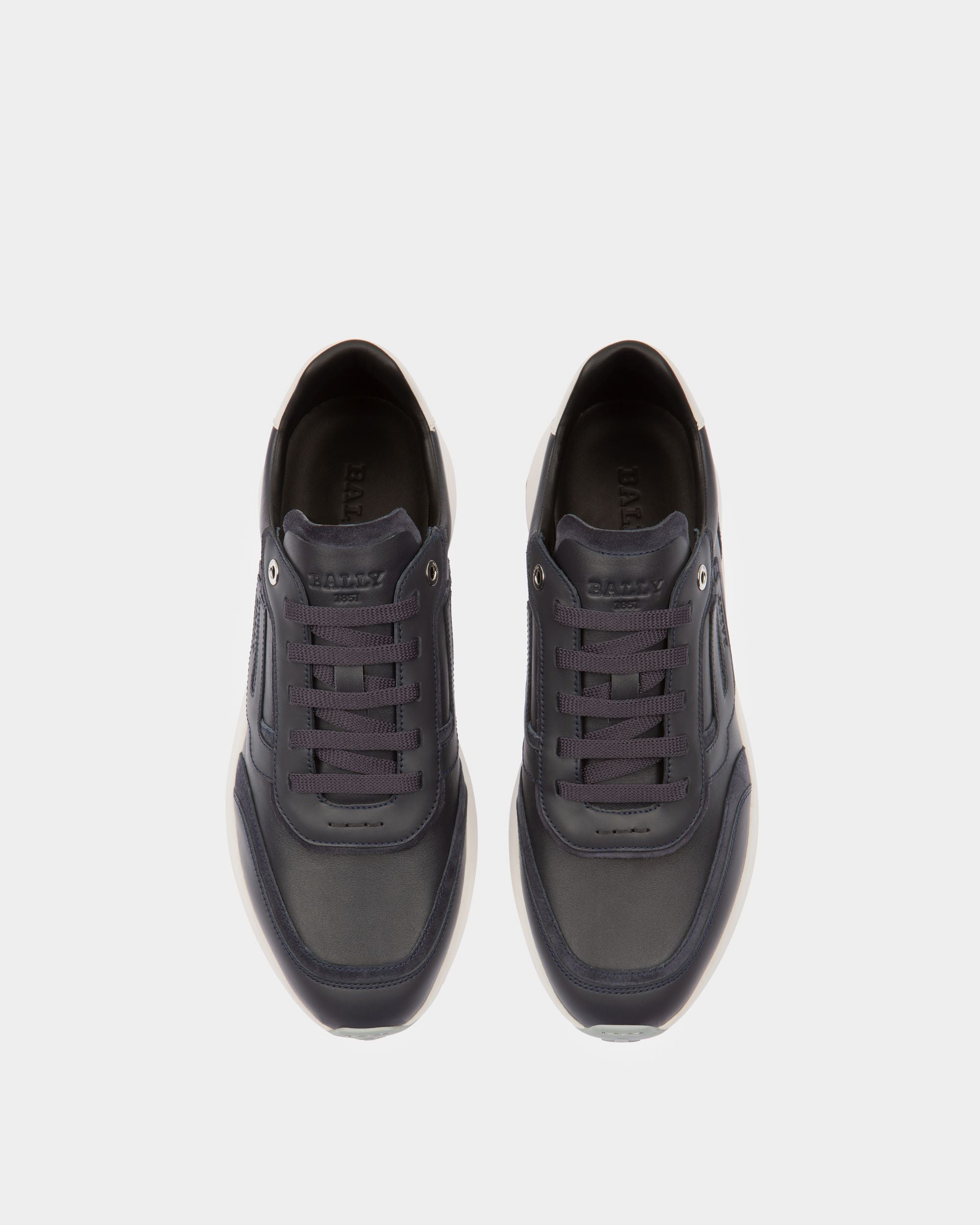 Demmy Leather Sneakers In Navy - Men's - Bally - 02