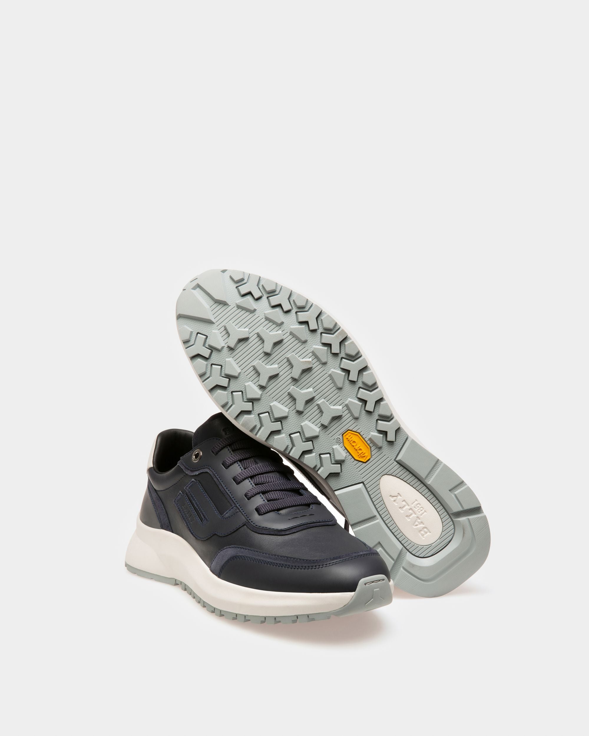 Demmy Leather Sneakers In Navy - Men's - Bally - 04