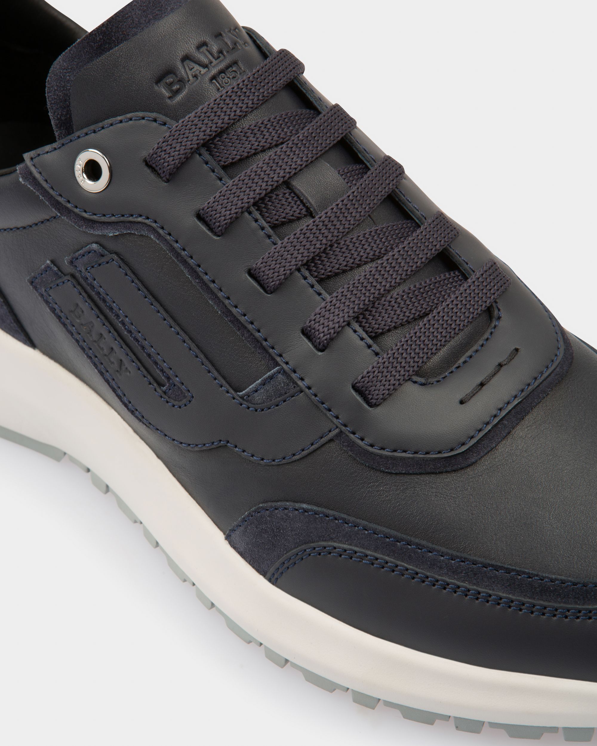 Demmy Leather Sneakers In Navy - Men's - Bally - 05