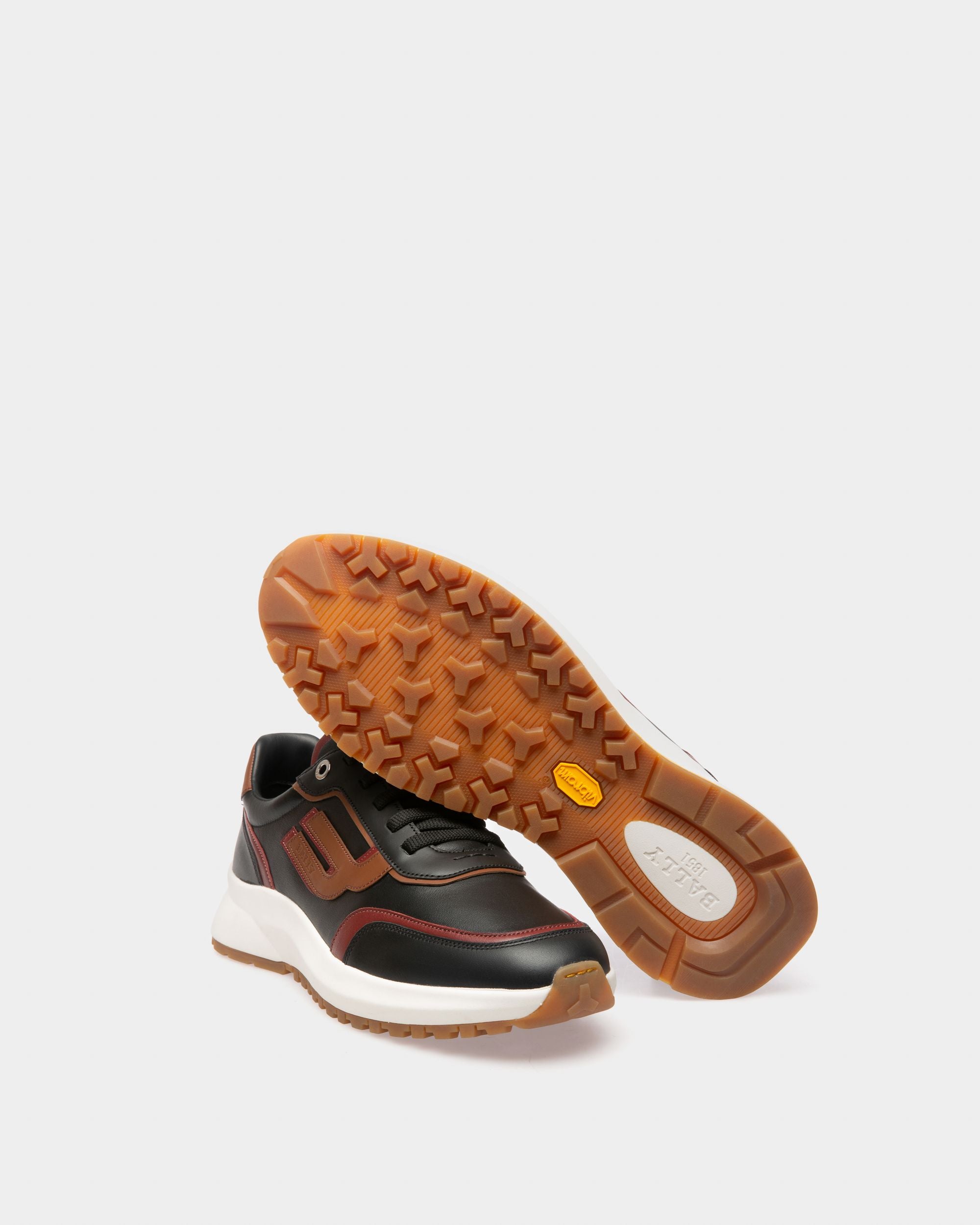 Outline Sneaker In Black Leather - Men's - Bally - 04