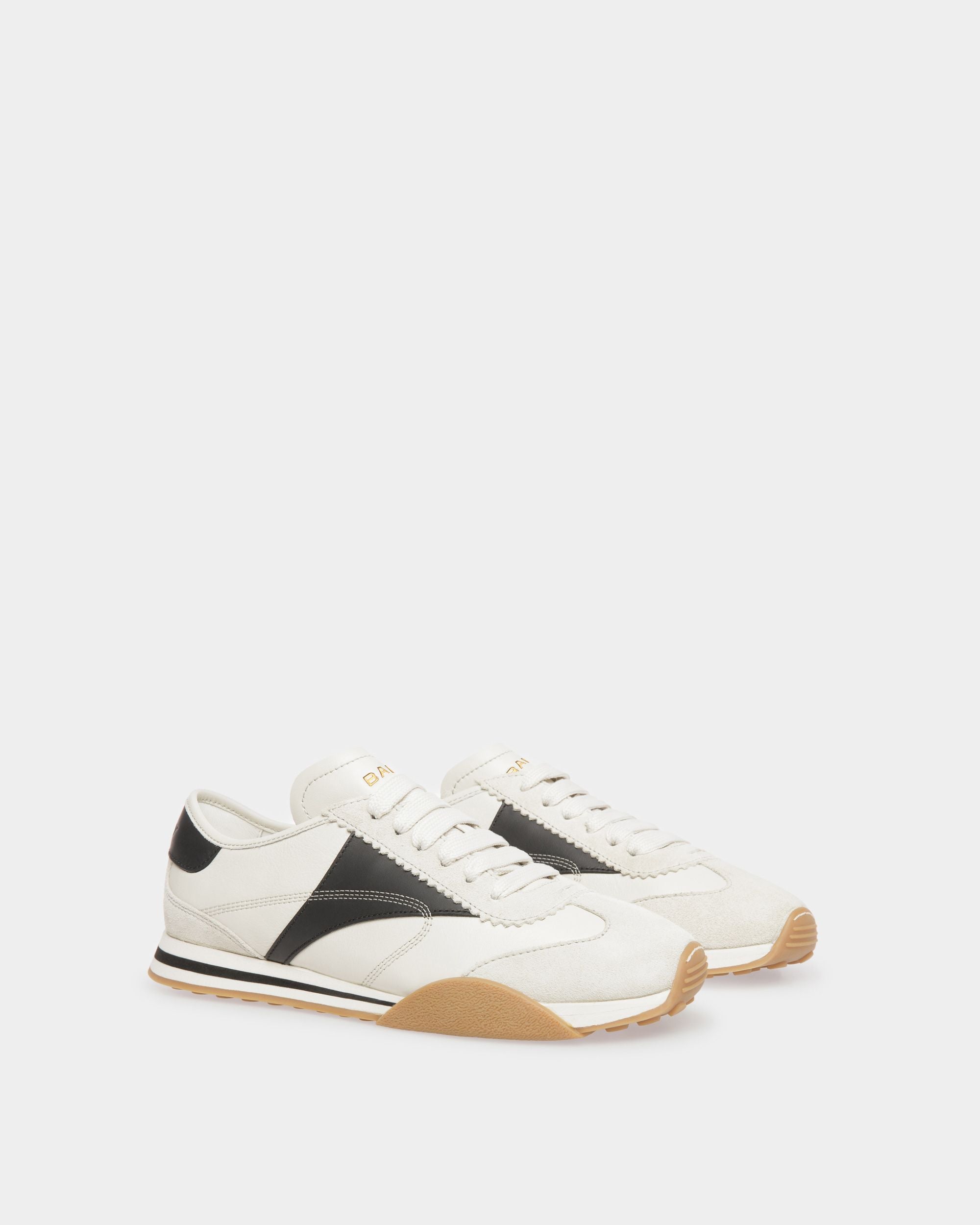 Sussex Sneakers In Black And Dusty White Leather - Men's - Bally - 02