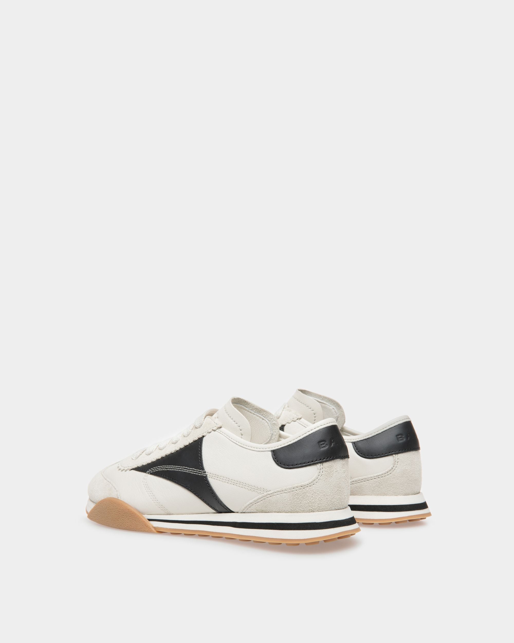 Sussex Sneakers In Black And Dusty White Leather - Men's - Bally - 03