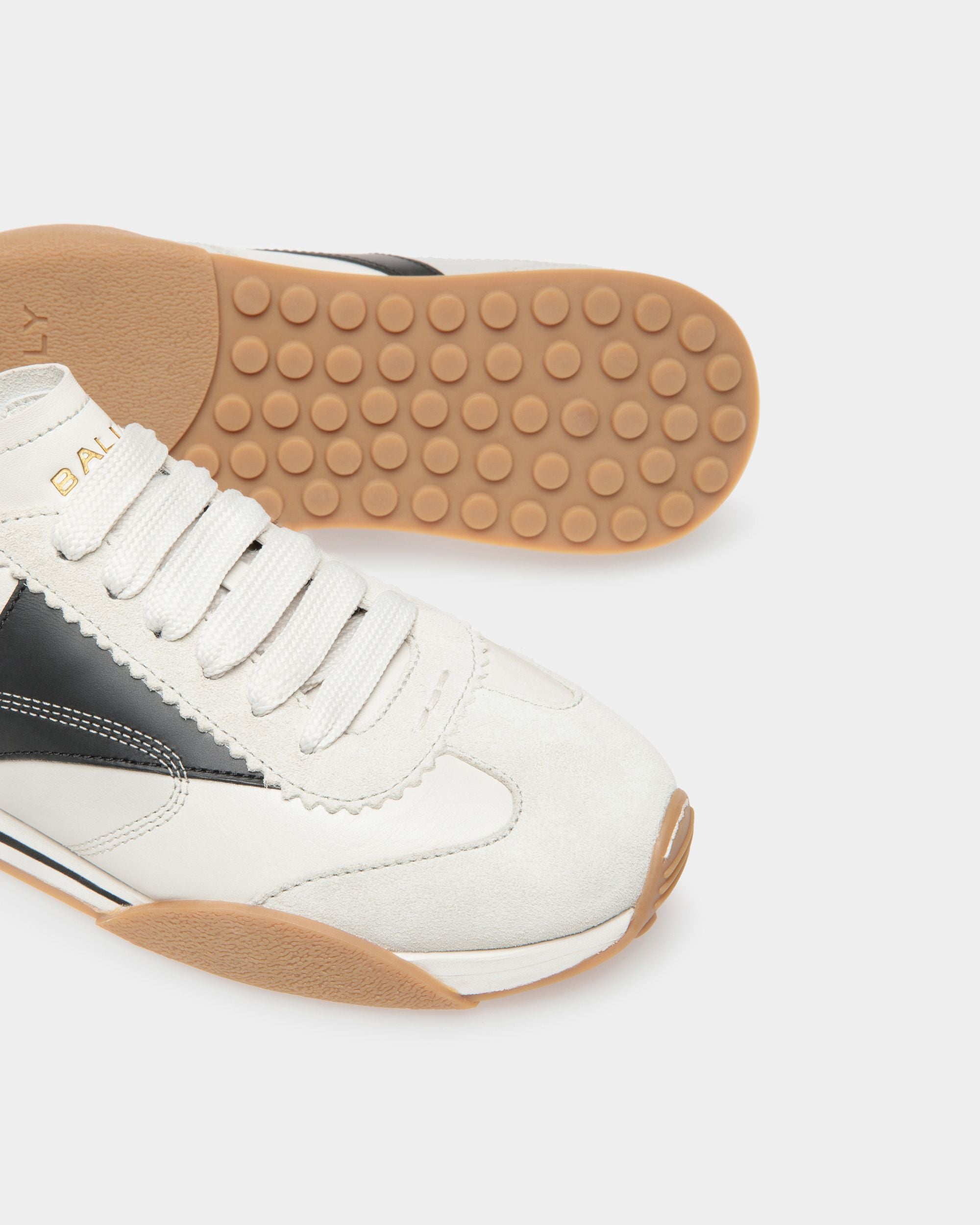 Sussex Sneakers In Black And Dusty White Leather - Men's - Bally - 04