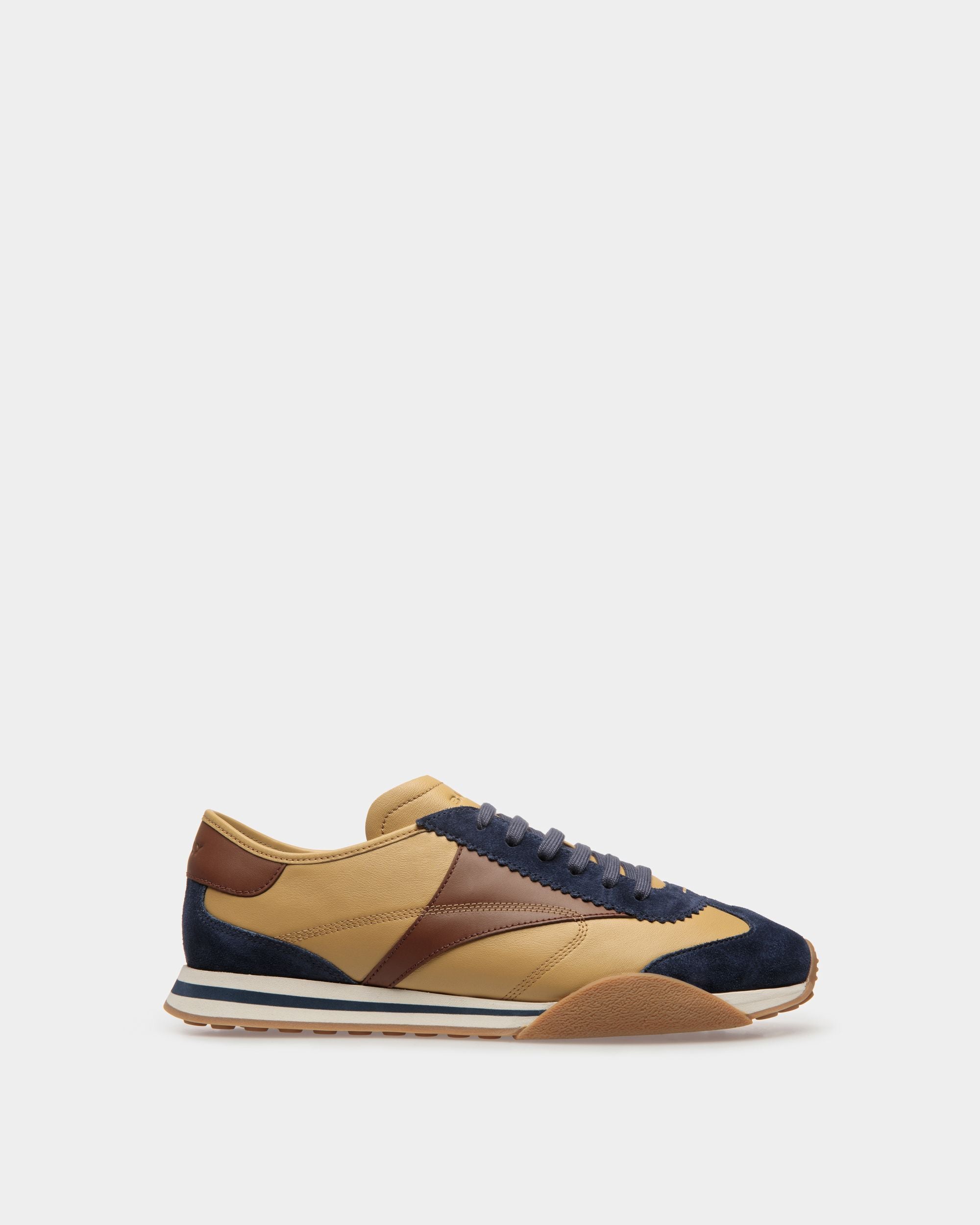 Zapatillas Sussex De Piel Azul Marino Y Marrón - Hombre - Bally - 01