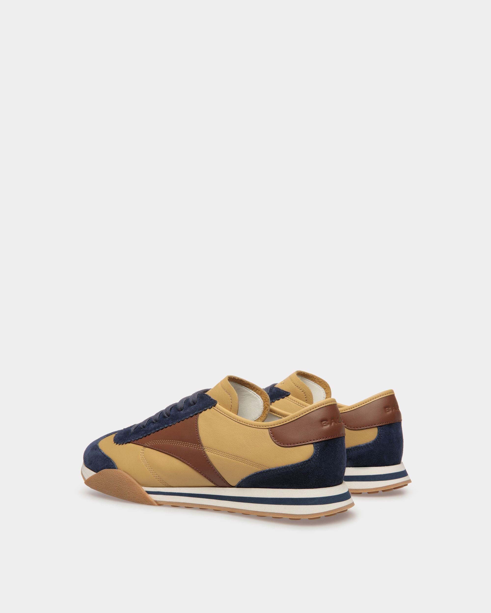 Zapatillas Sussex De Piel Azul Marino Y Marrón - Hombre - Bally - 04