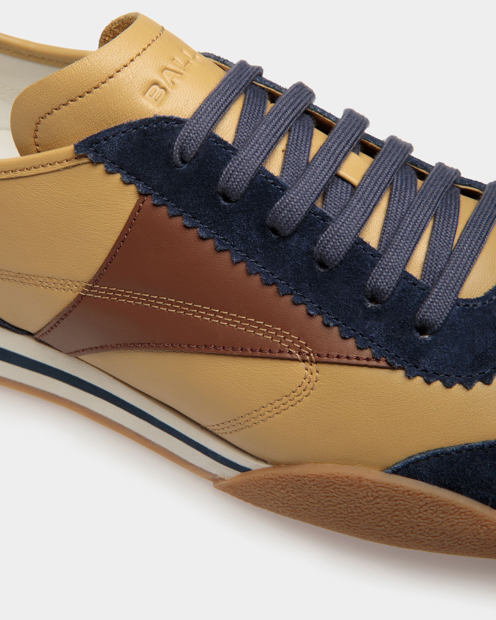 Zapatillas Sussex De Piel Azul Marino Y Marrón - Hombre - Bally - 06