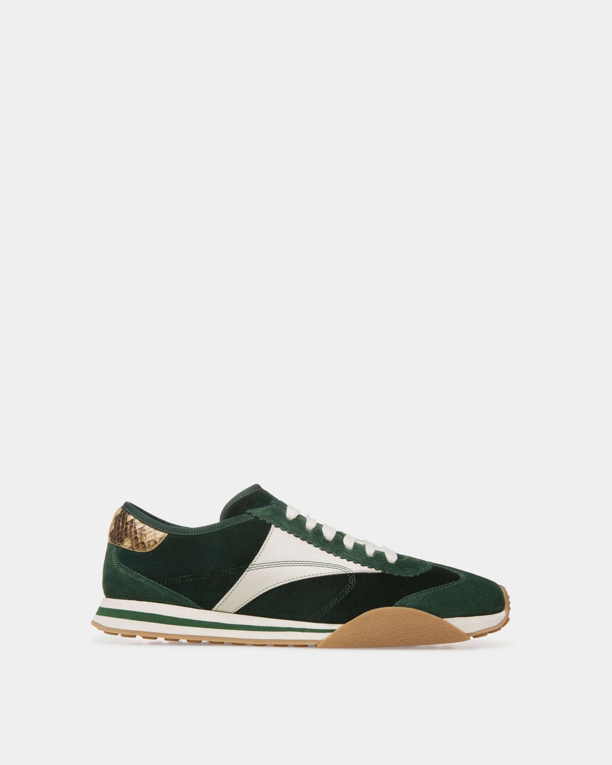Zapatillas Sussex De Piel Y Algodón Verde Y Blanco Roto - Hombre - Bally - 01