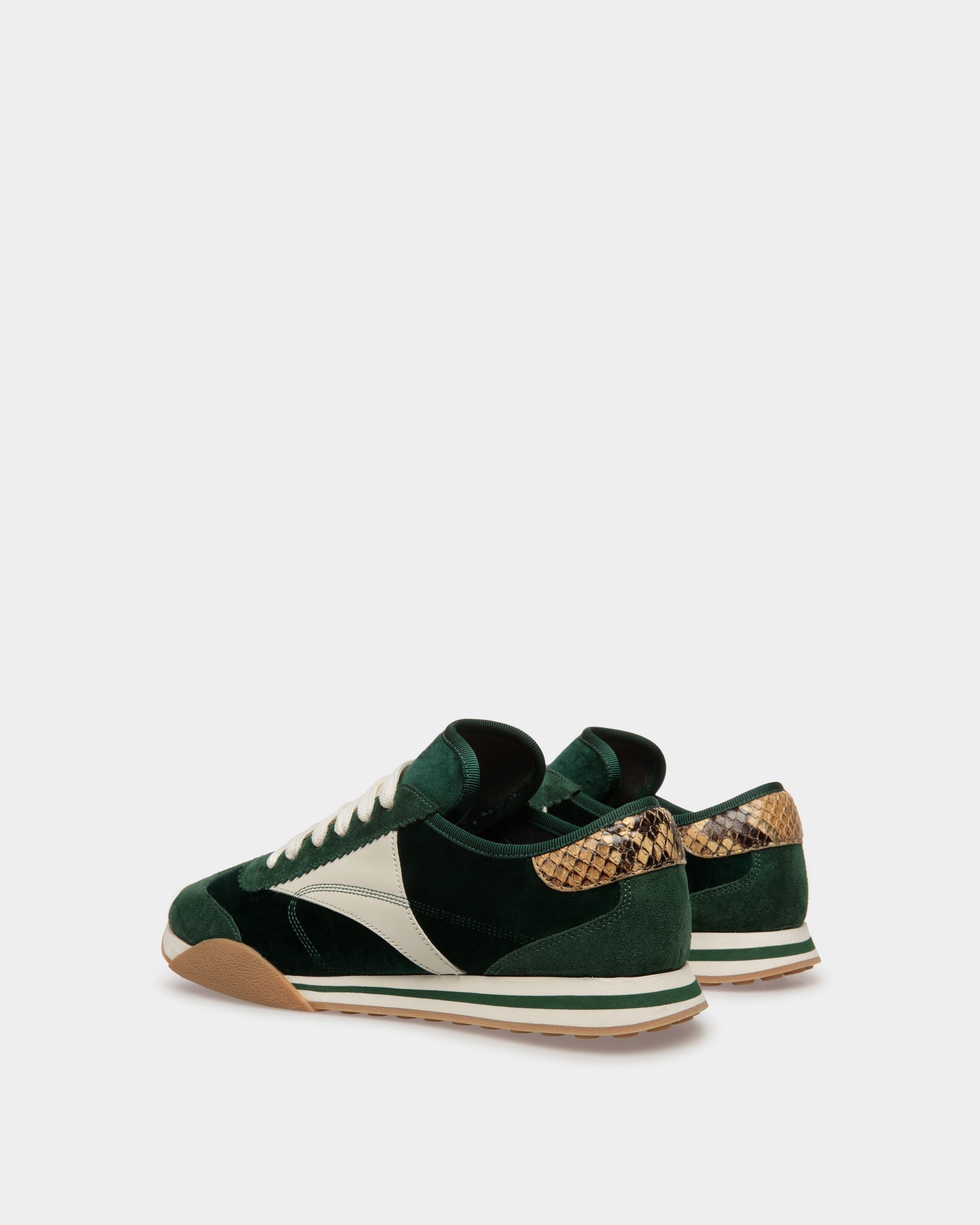 Zapatillas Sussex De Piel Y Algodón Verde Y Blanco Roto - Hombre - Bally - 04