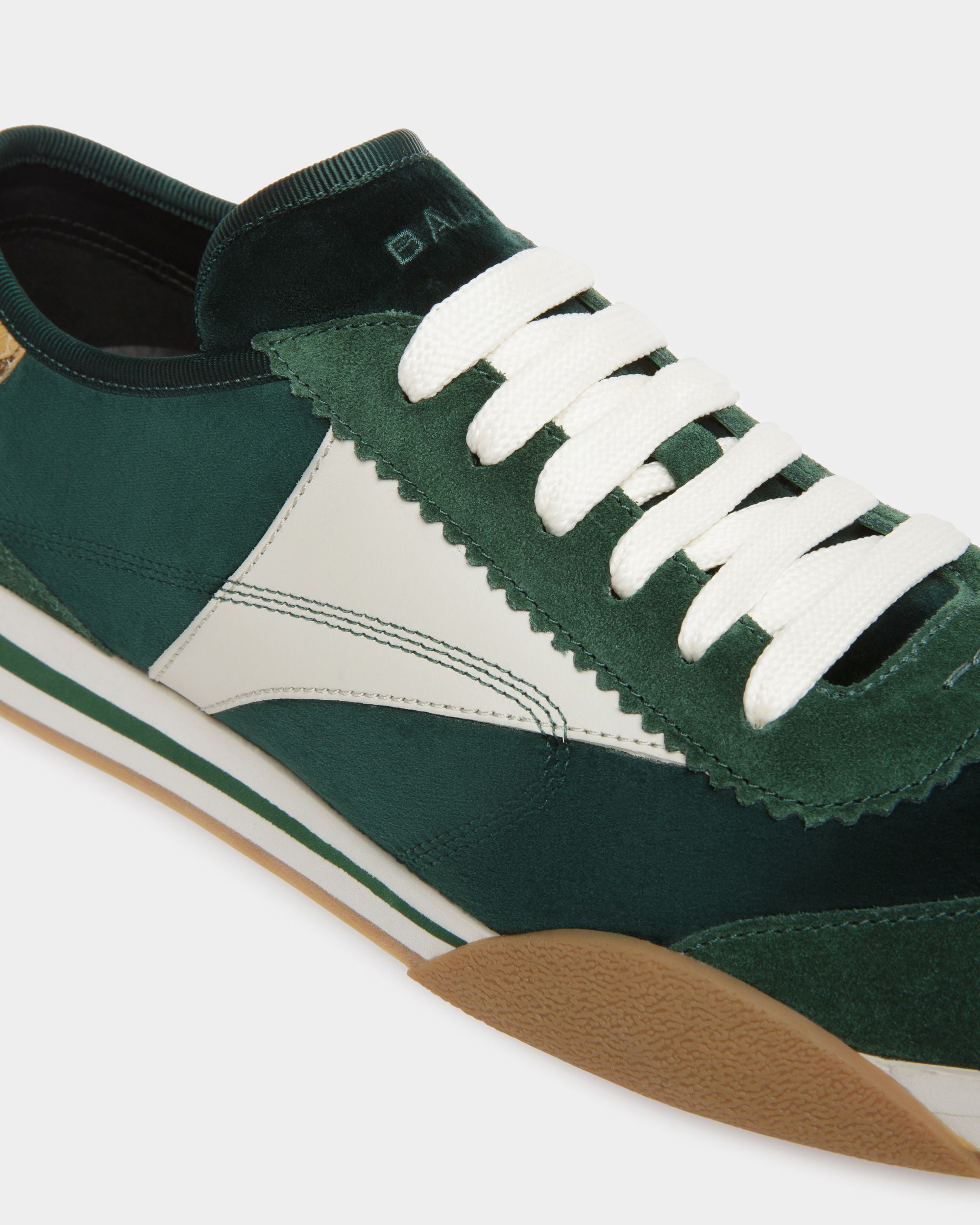 Zapatillas Sussex De Piel Y Algodón Verde Y Blanco Roto - Hombre - Bally - 06