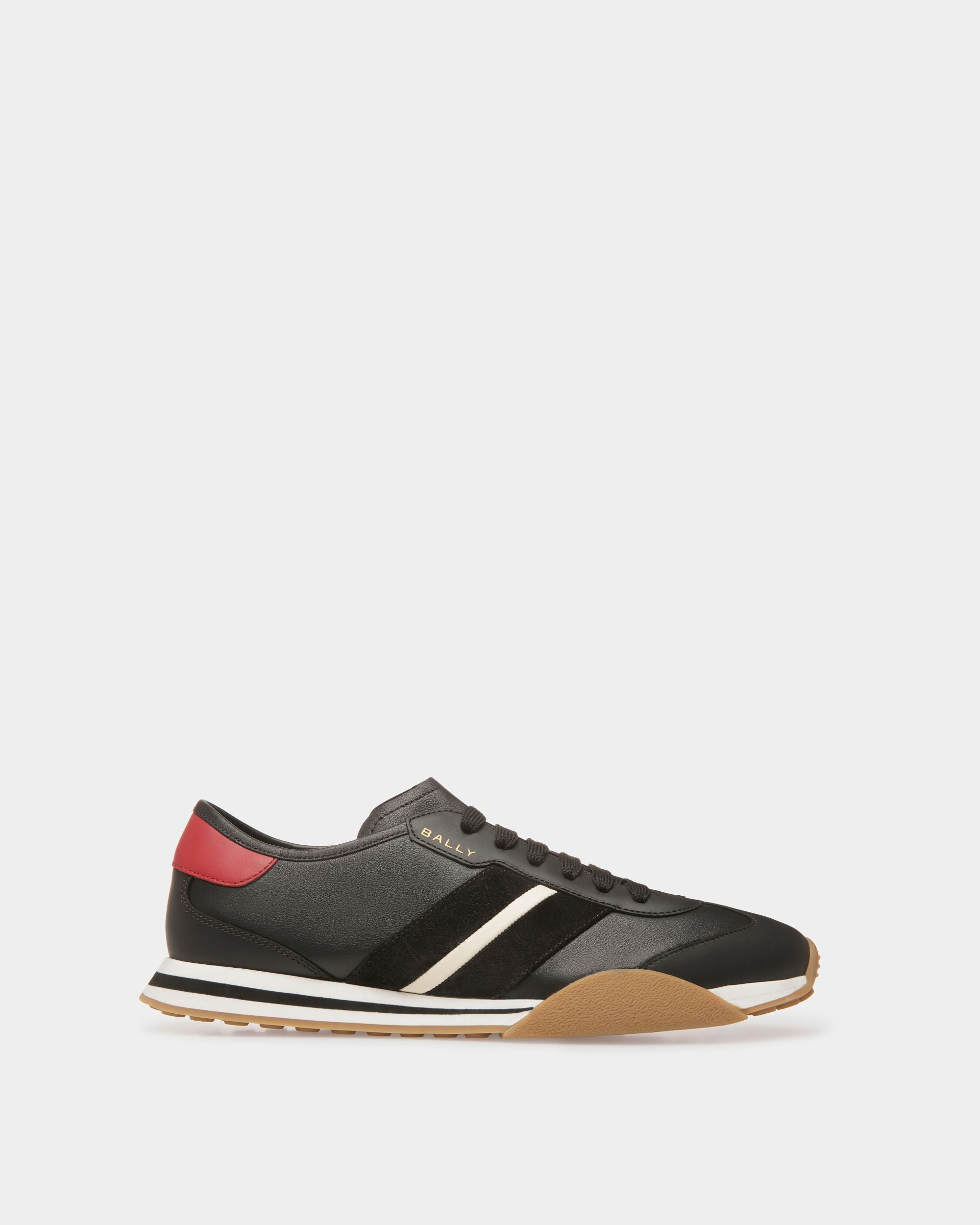 Sussex Sneakers In Black, Bone And Deep Ruby Leather - Men's - Bally - 01