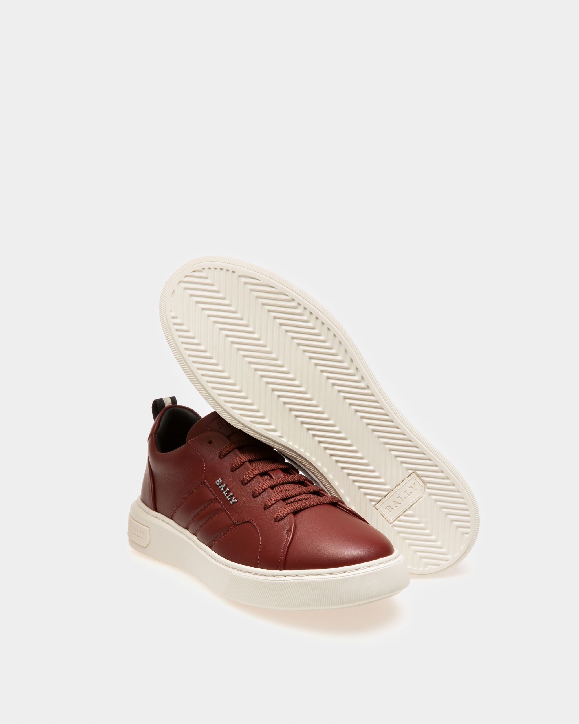 Maxim Leather Sneakers In Heritage Red - Men's - Bally - 04