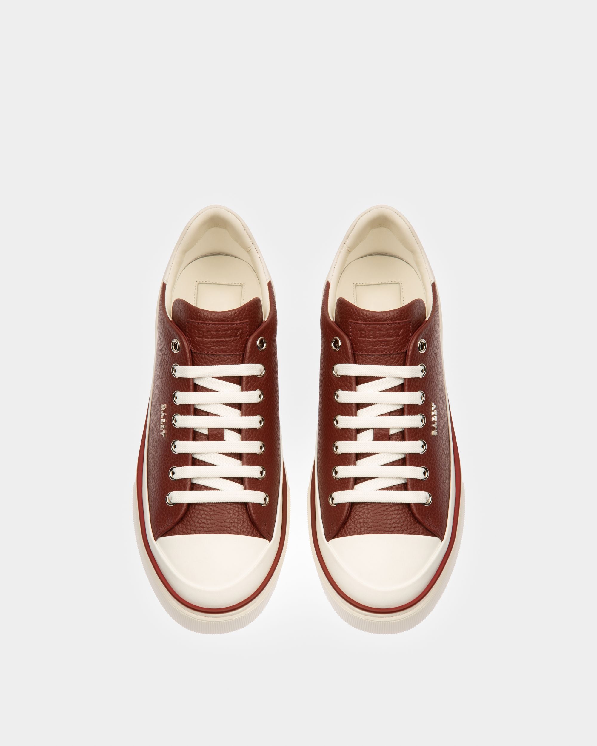 Maily Zapatillas Deportivas En Piel De Color Rojo Heritage Y Blanco - Hombre - Bally - 02