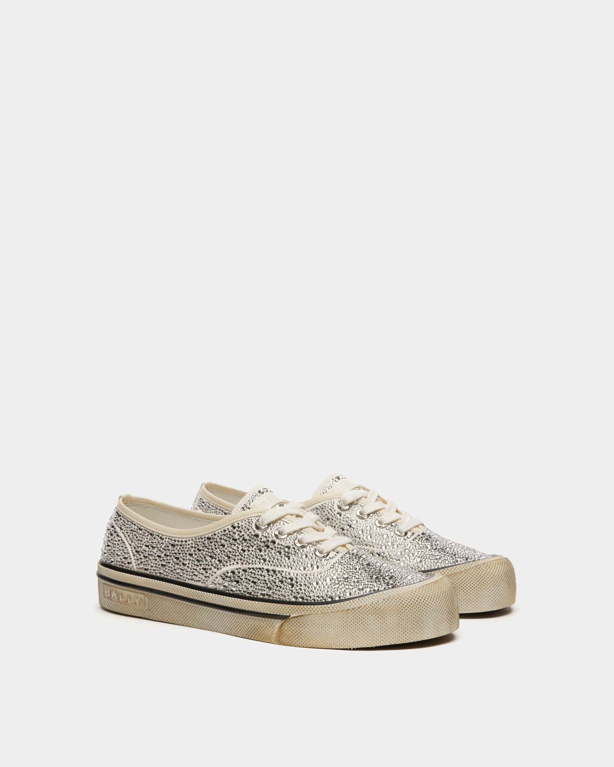 Zapatillas Lawren De Piel Y Strass Color Hueso - Hombre - Bally - 03