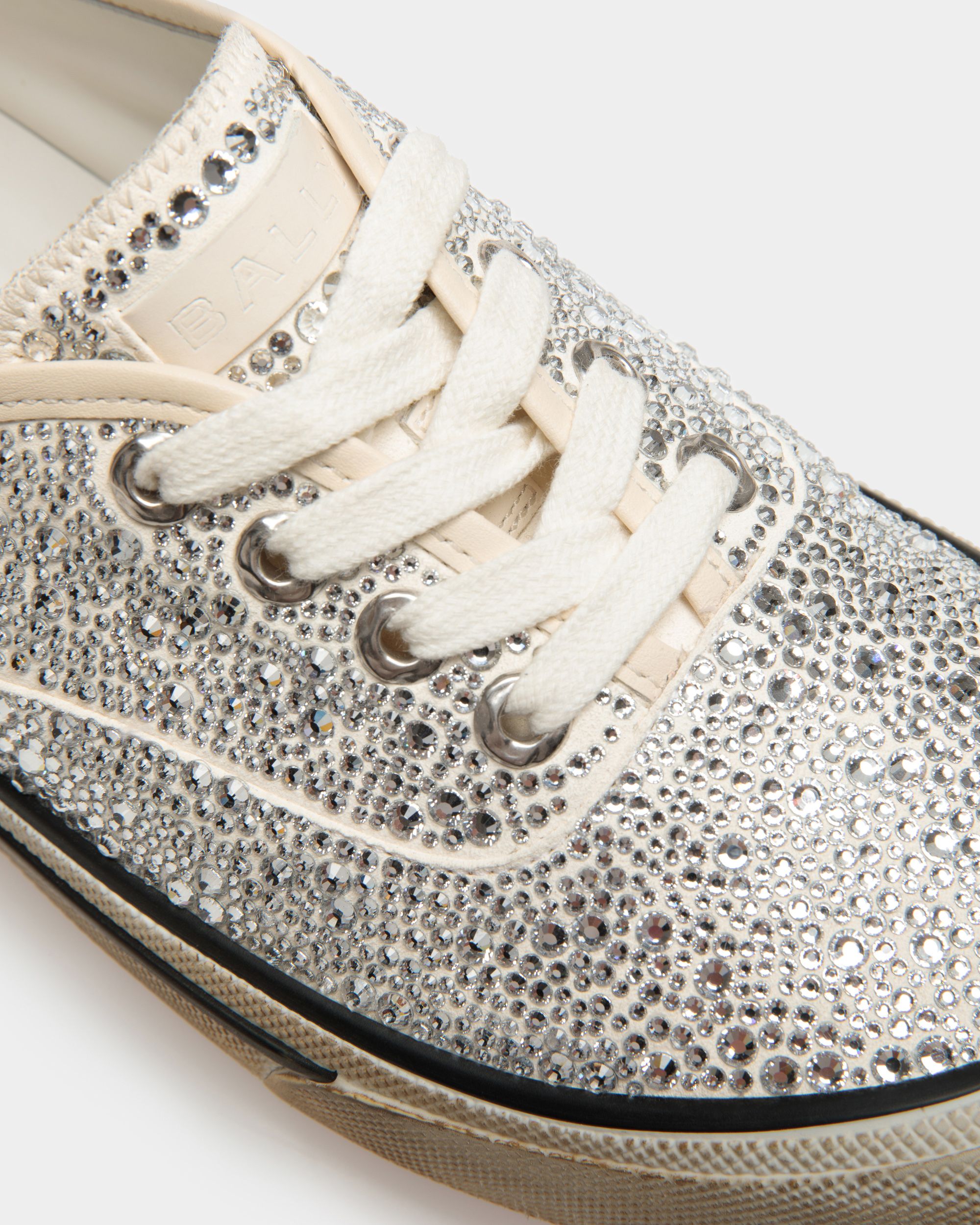 Zapatillas Lawren De Piel Y Strass Color Hueso - Hombre - Bally - 06