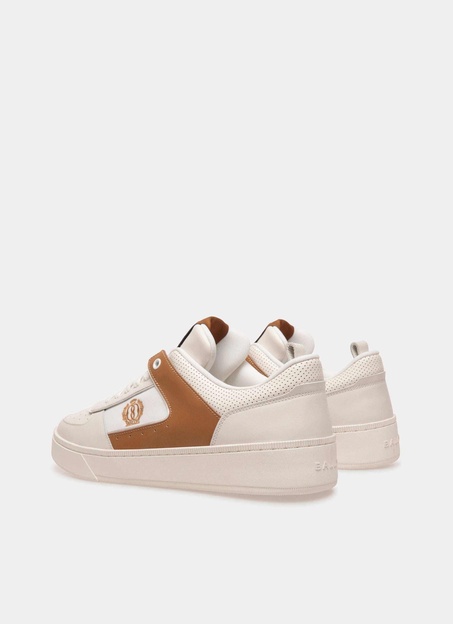 Zapatilla De Piel En Blanco Y Marrón - Hombre - Bally - 03
