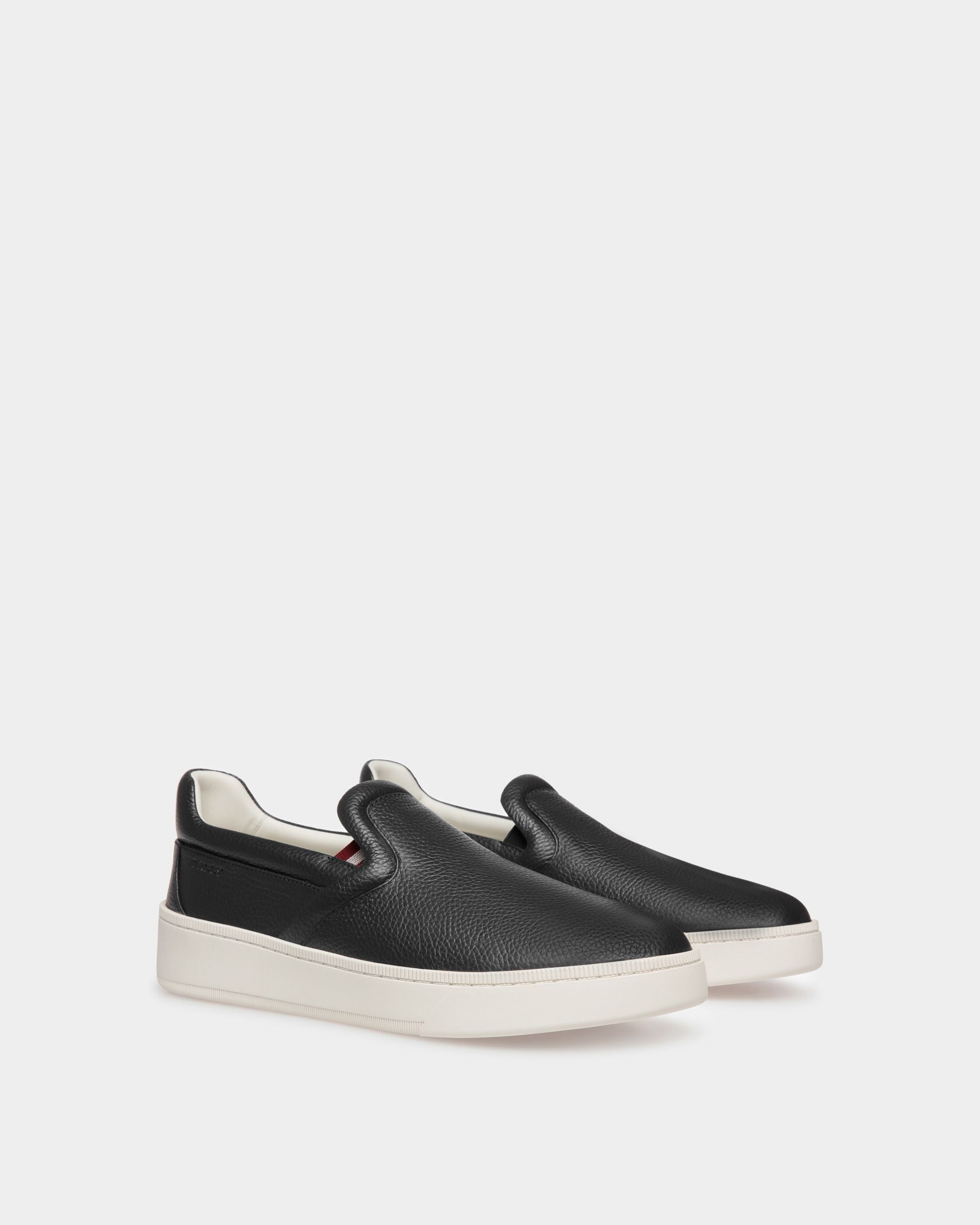 Zapatillas Sin Cordones Raise De Piel Granulada Negra - Hombre - Bally - 02