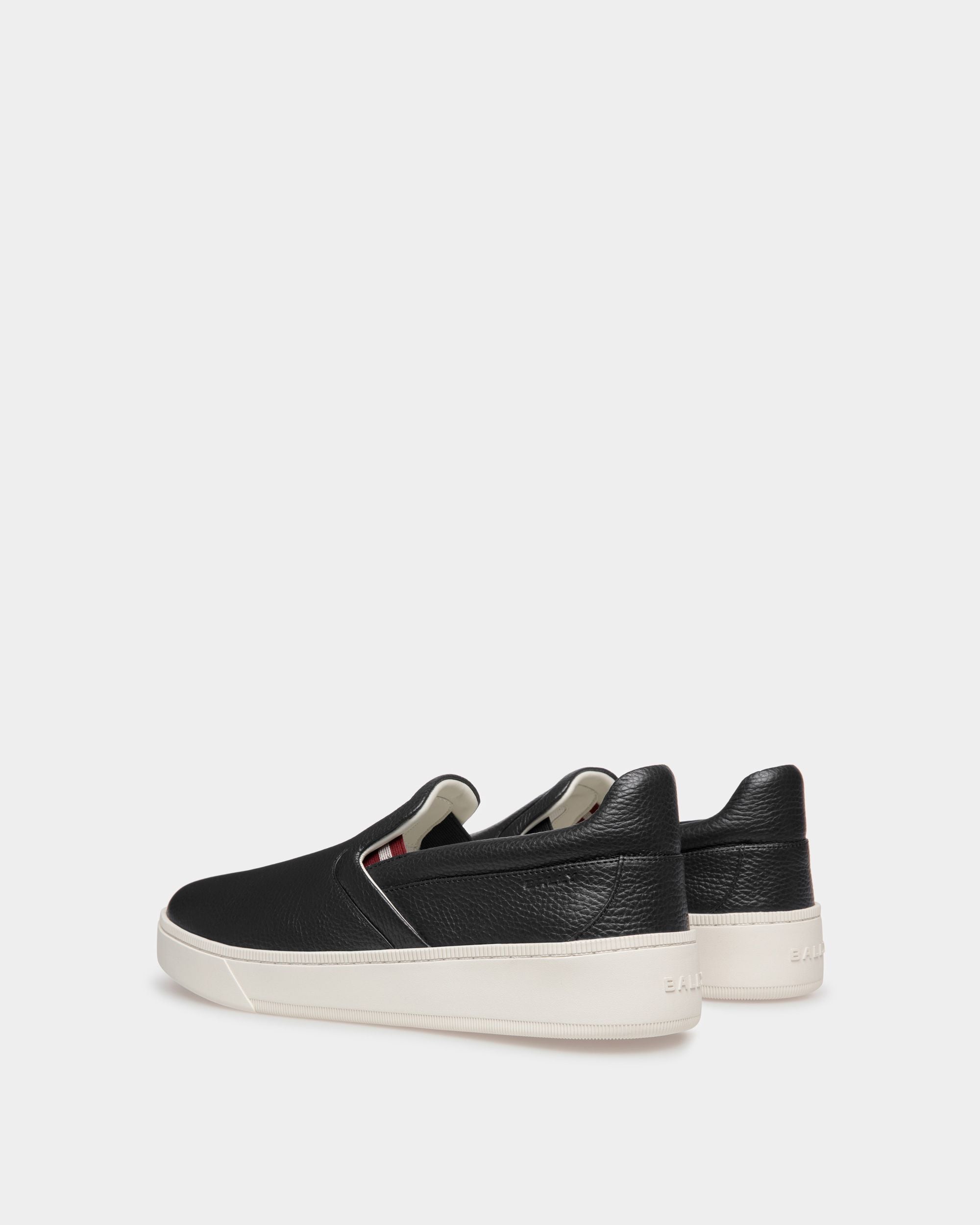 Zapatillas Sin Cordones Raise De Piel Granulada Negra - Hombre - Bally - 03