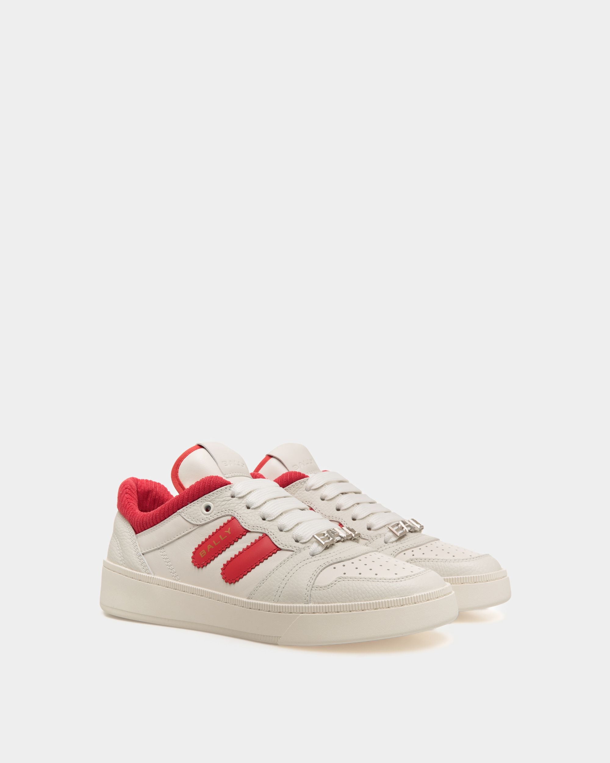Raise Sneaker in White Leather - Men's - Bally - 02