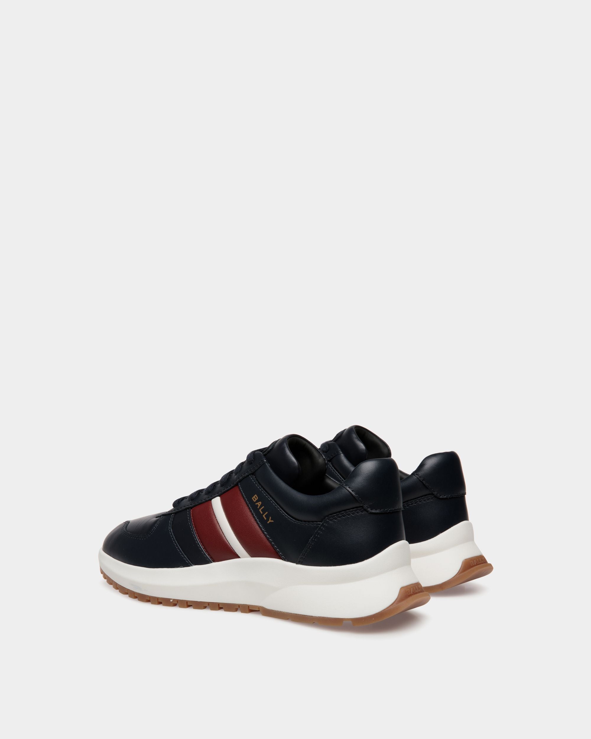 Outline Sneaker In Navy Blue Leather - Men's - Bally - 03