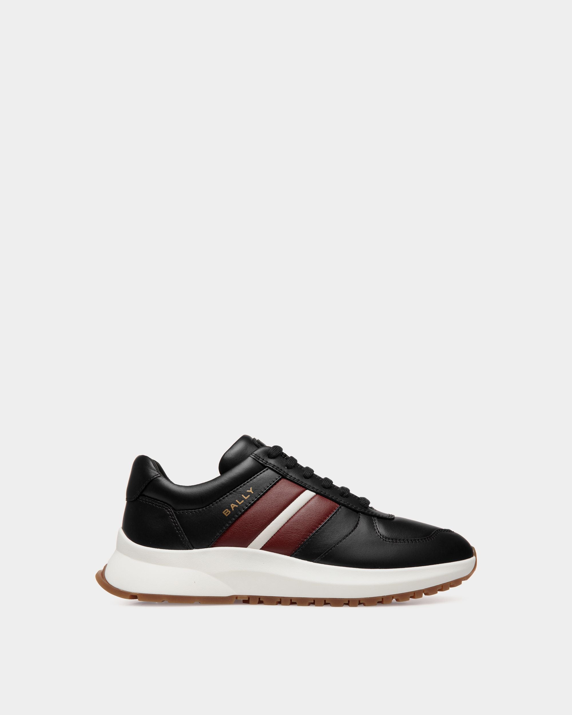 Outline Sneaker In Black and Red Leather - Hombre - Bally - 01