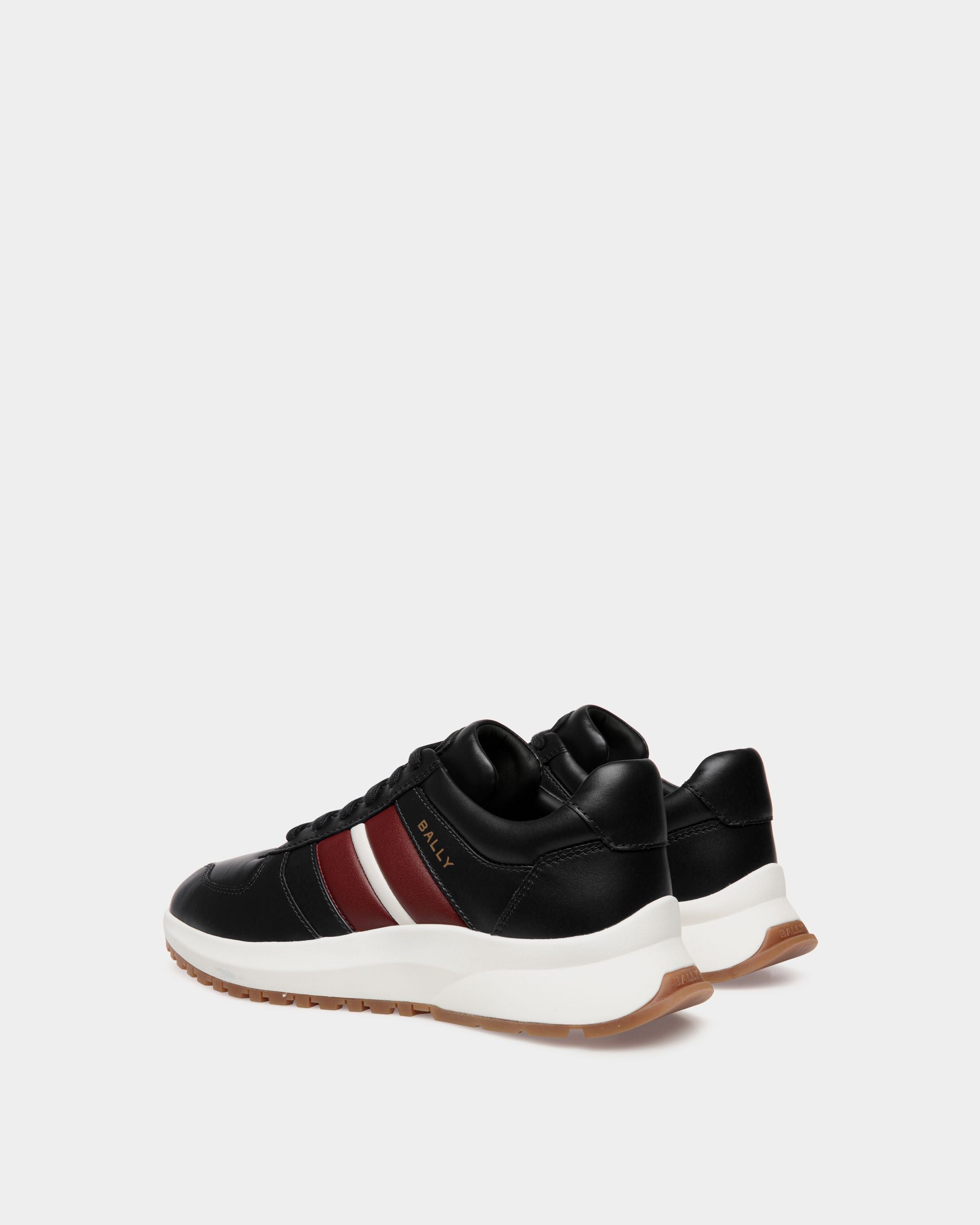 Outline Sneaker In Black and Red Leather - Hombre - Bally - 03