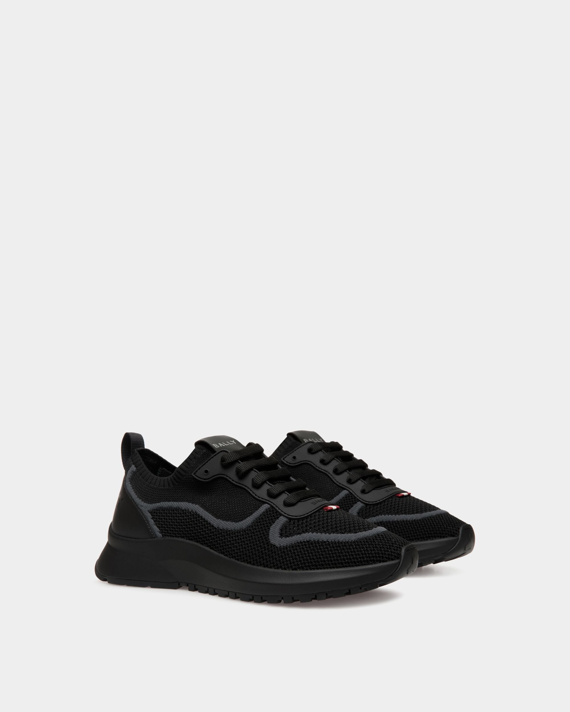 Outline Sneaker In Black Knit - Men's - Bally - 02