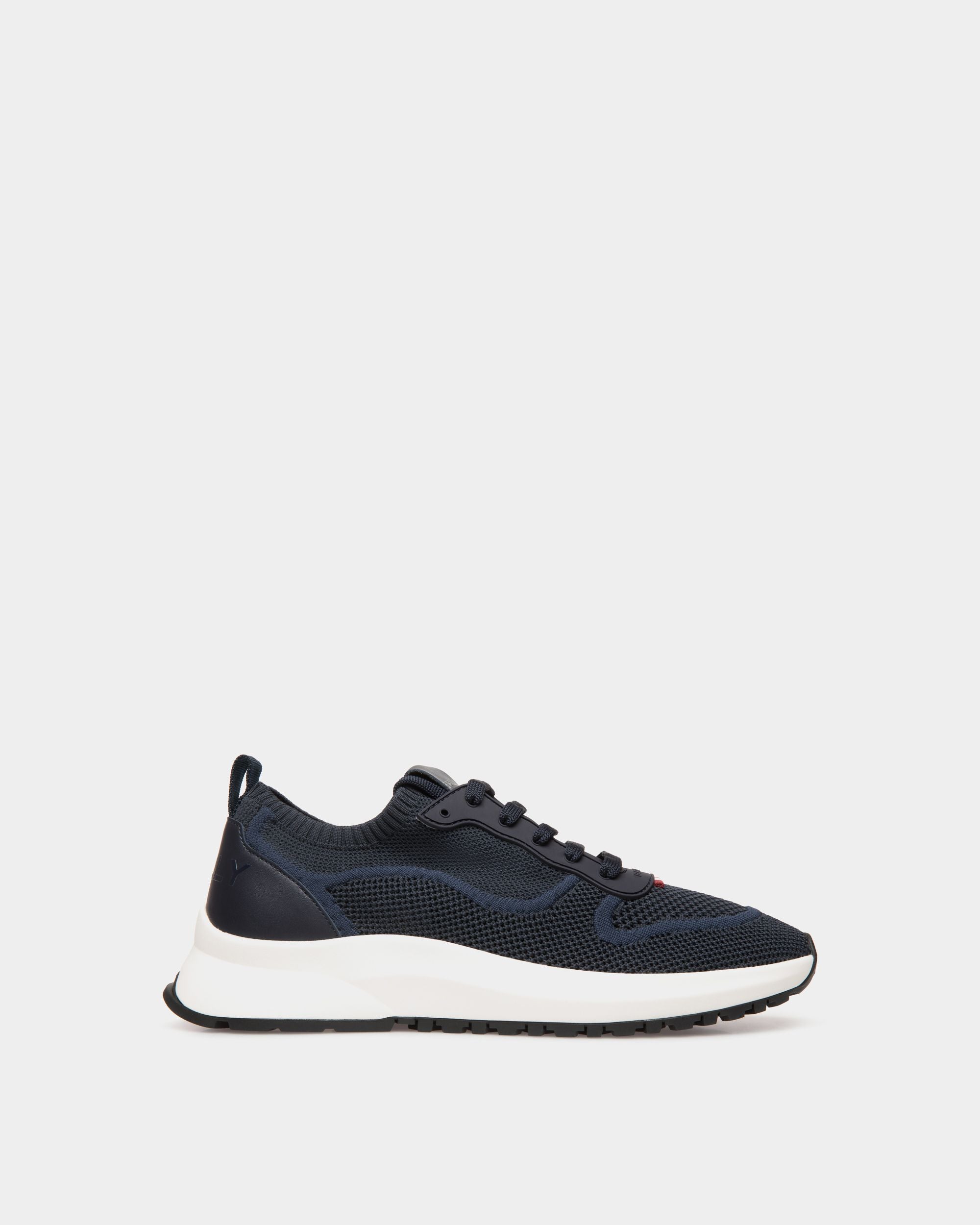 Outline Sneaker In Navy Blue Knit - Men's - Bally - 01