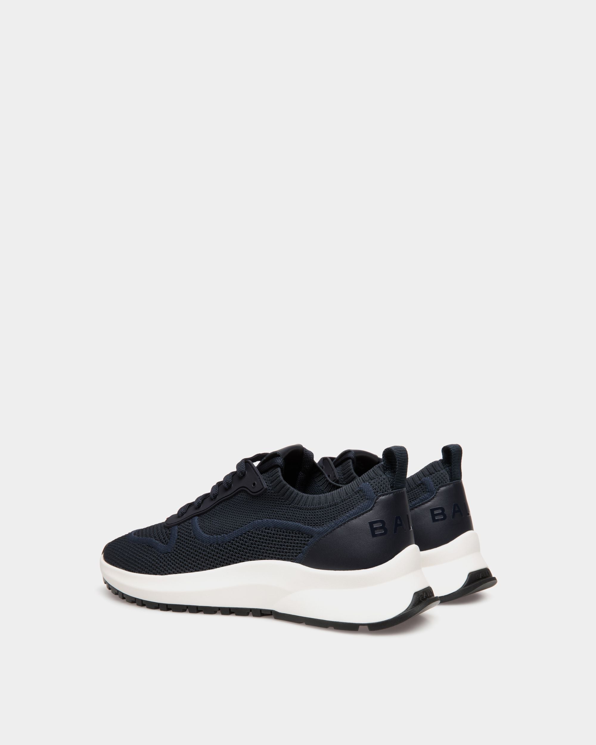 Outline Sneaker In Navy Blue Knit - Men's - Bally - 04